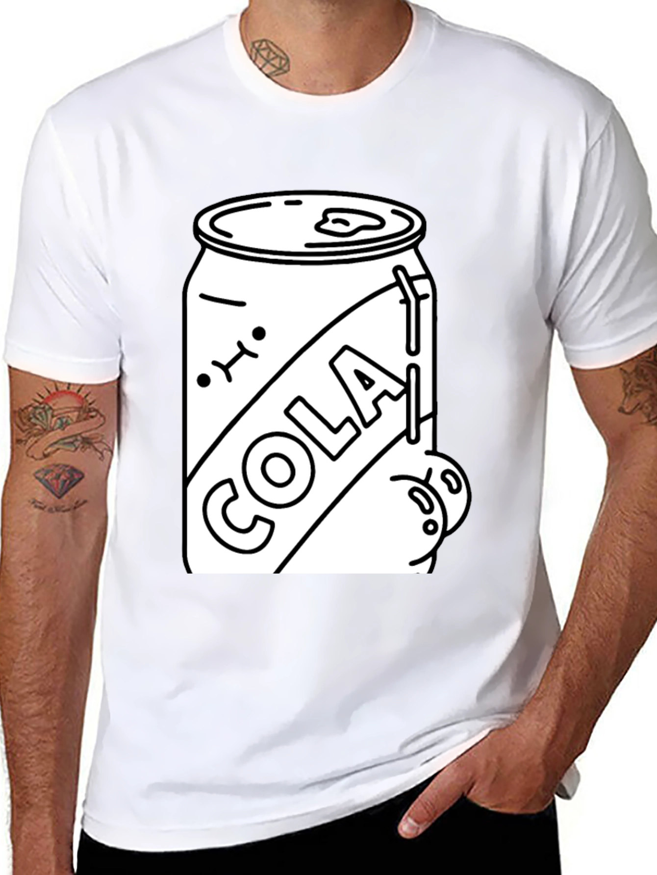 Black Funny Cola Can T-Shirt - Black view 8