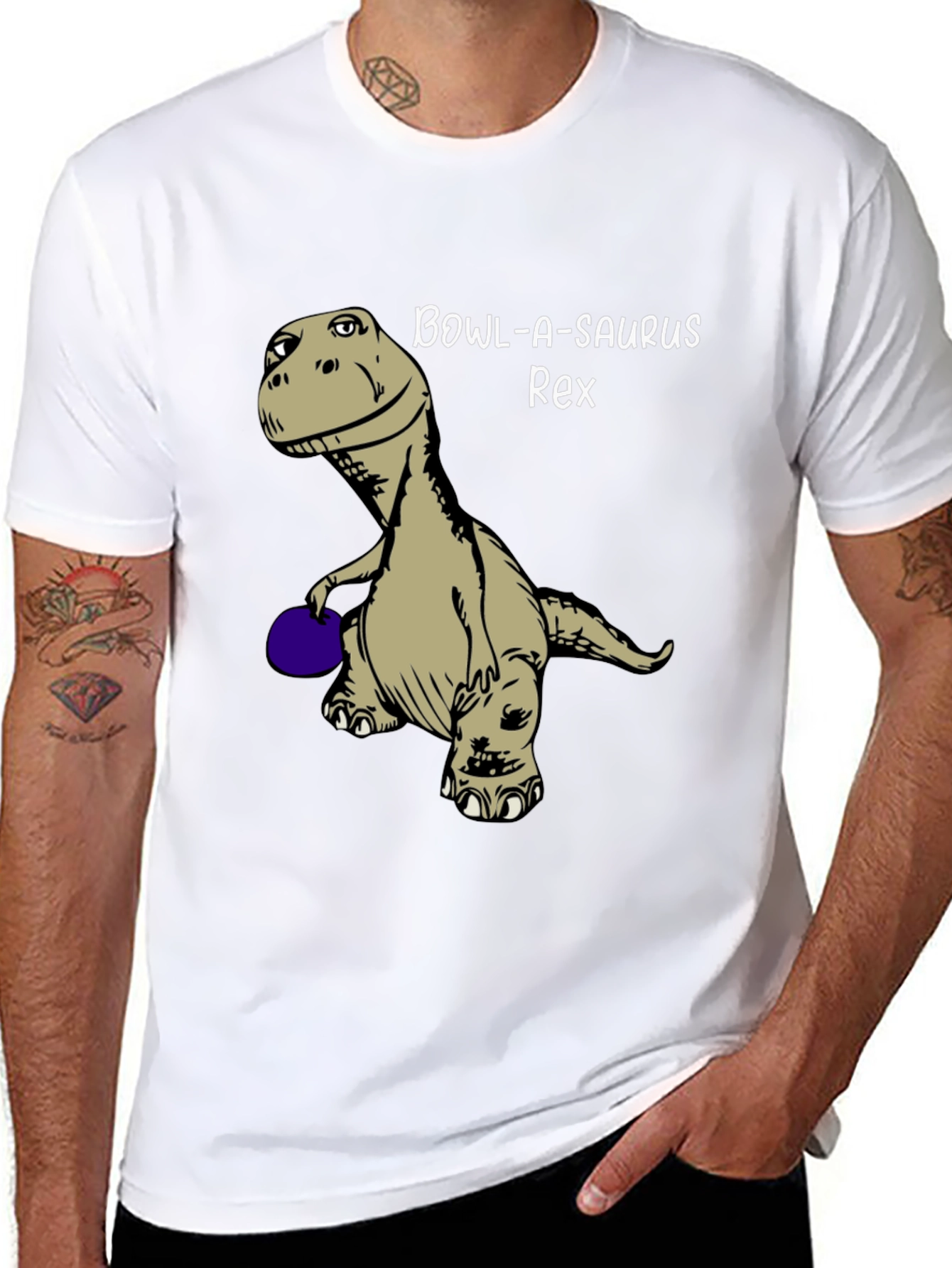 Black Bowl-A-Saurus Rex Graphic Tee view 8