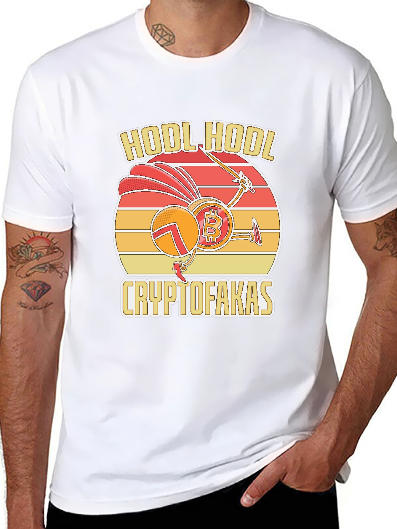 Black HODL HODL CRYPTOFAKAS Bitcoin T-Shirt view 8