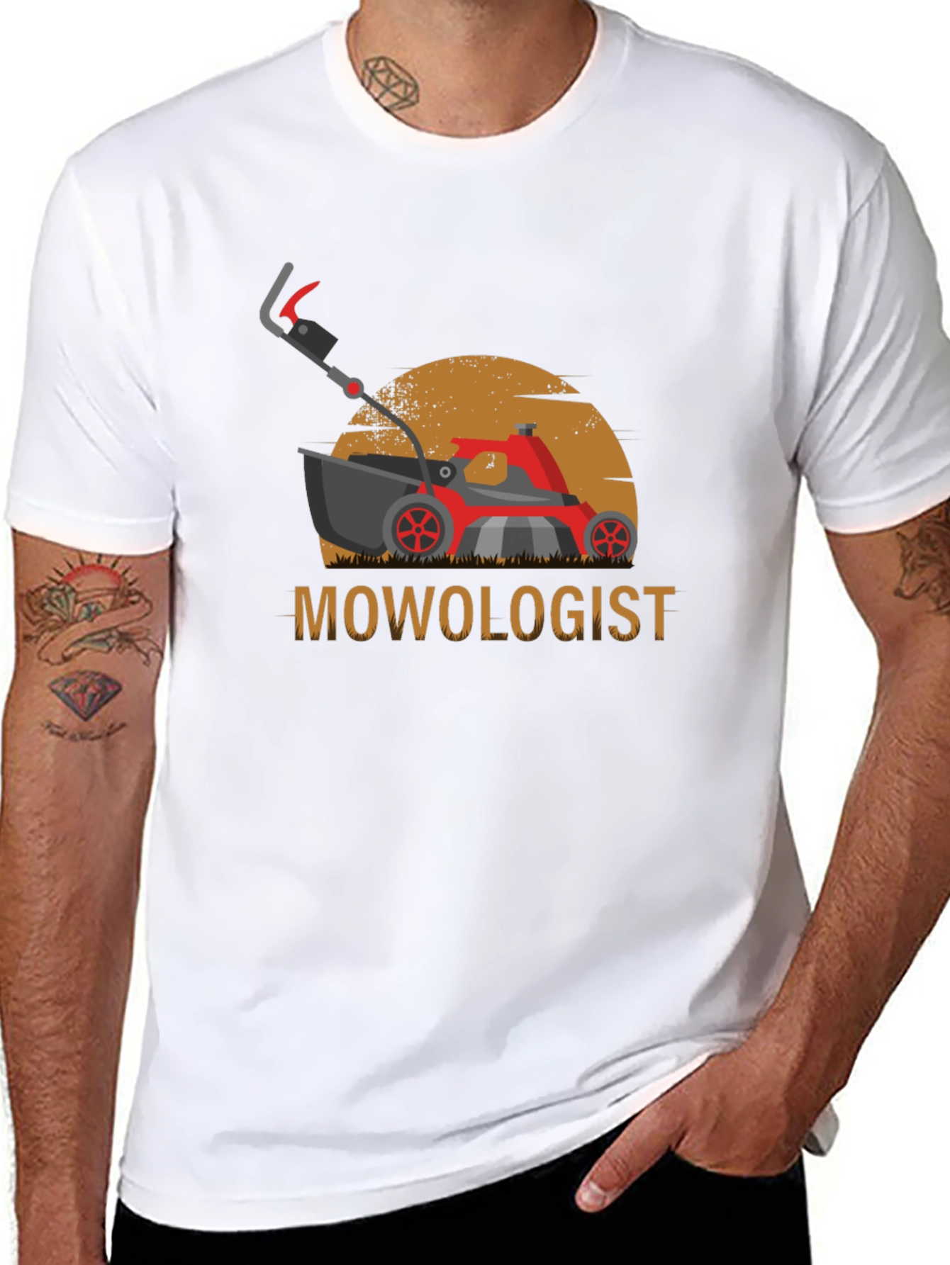 Black Mowologist T-Shirt: Lawn Mower Humor view 8