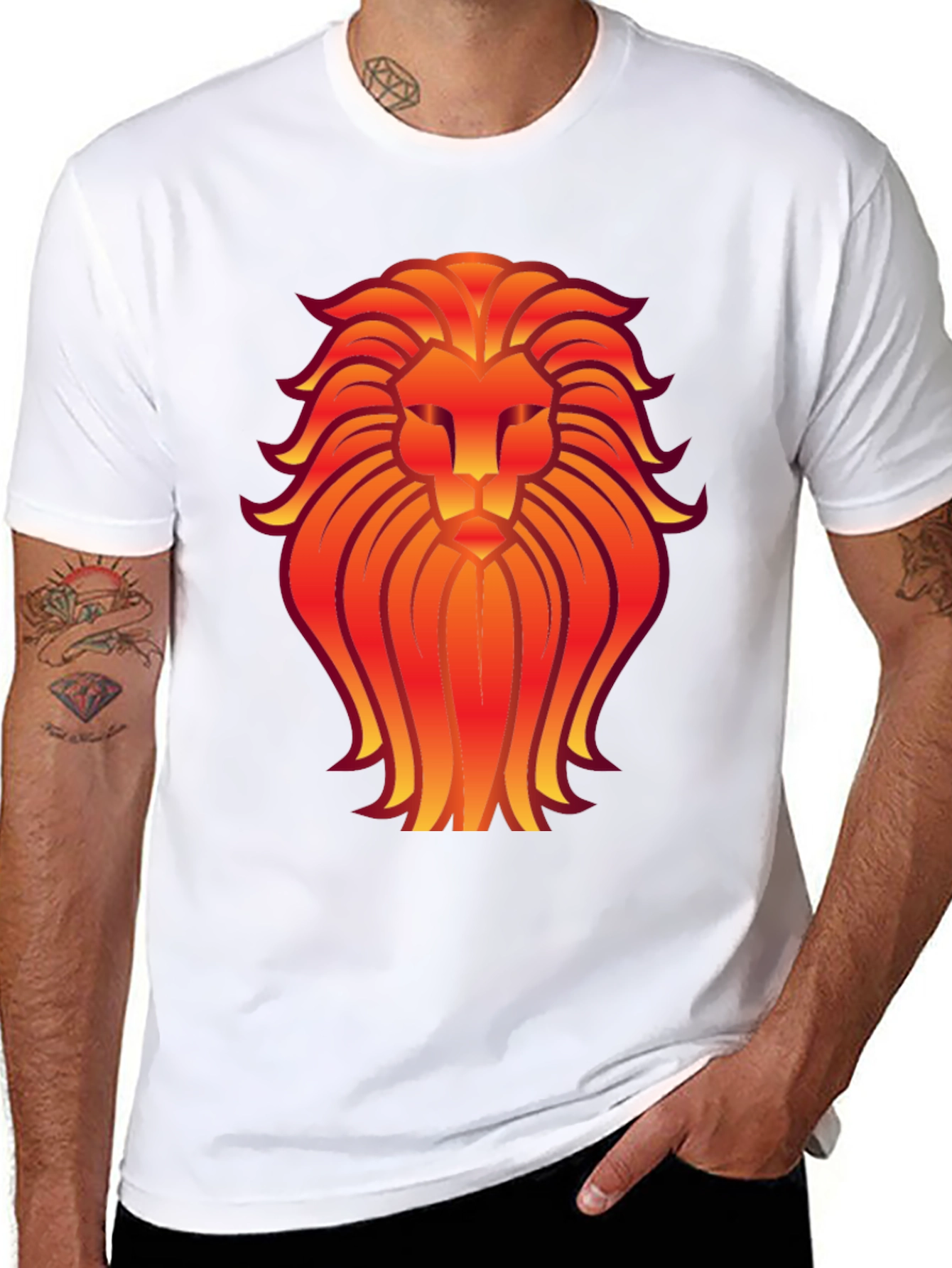 Black Fiery Lion Graphic Tee - Bold & Stylish view 8