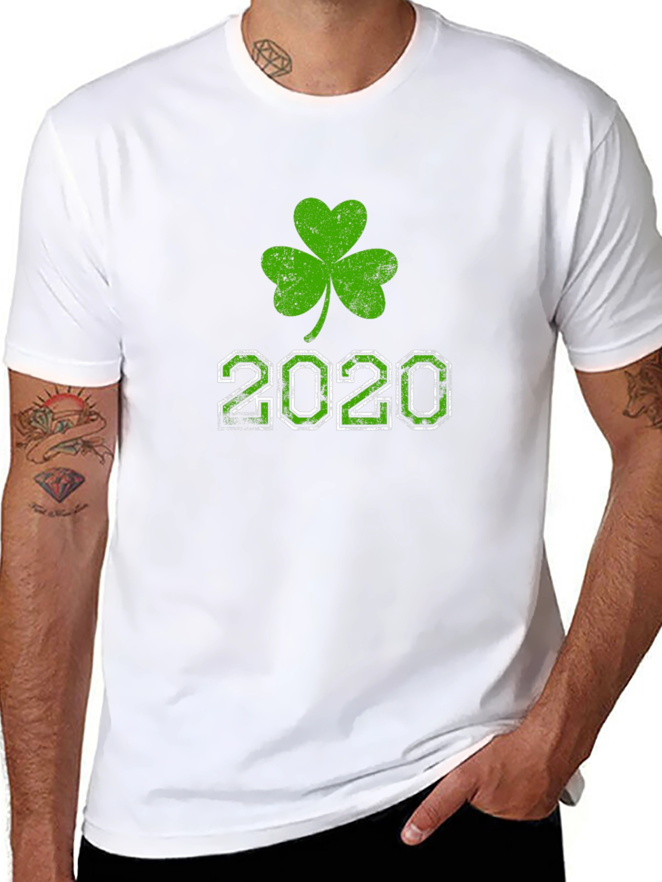 Black St. Patrick's Day 2020 Shamrock Graphic Tee view 8