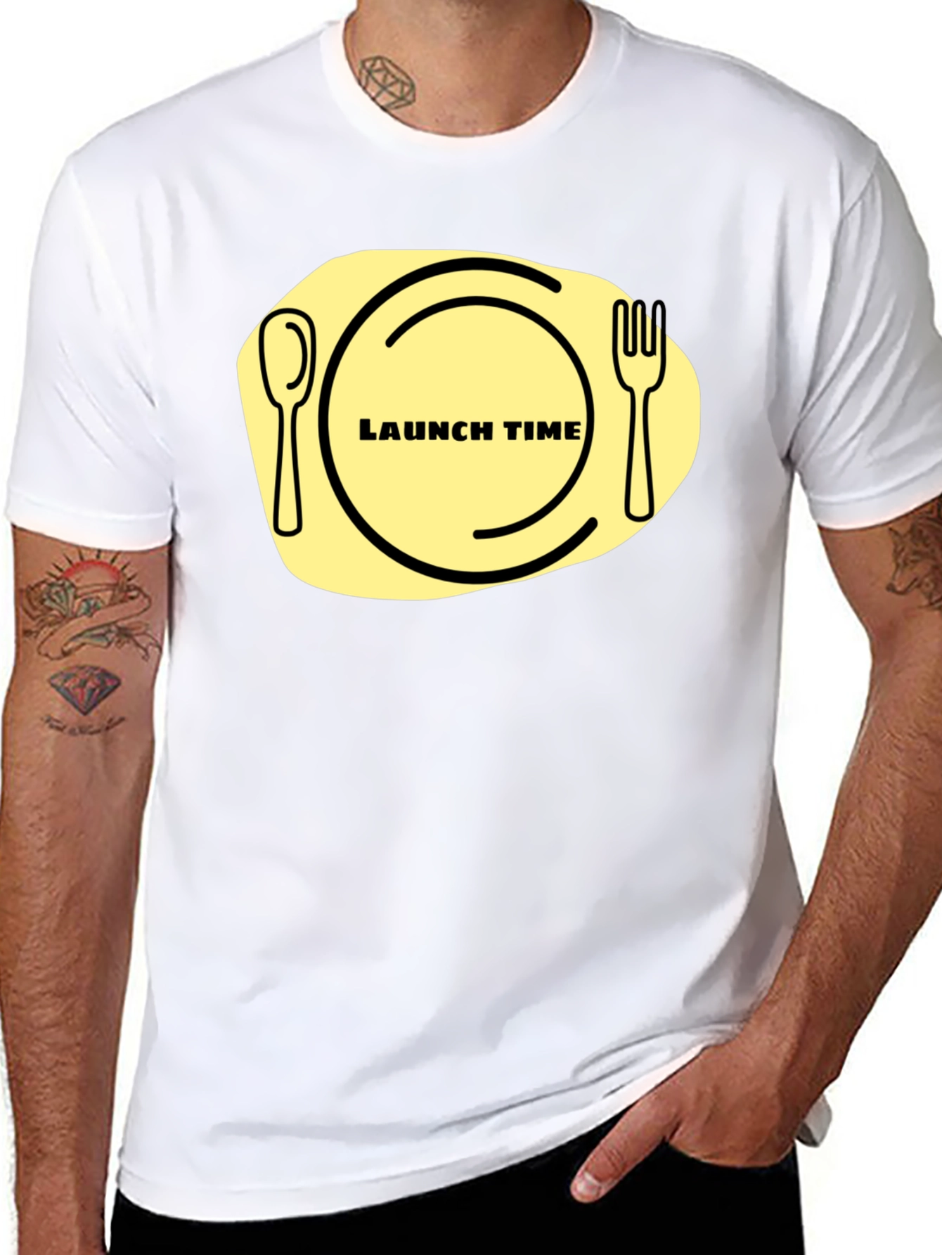 Black Launch Time T-Shirt: Funny Foodie Graphic Tee view 8