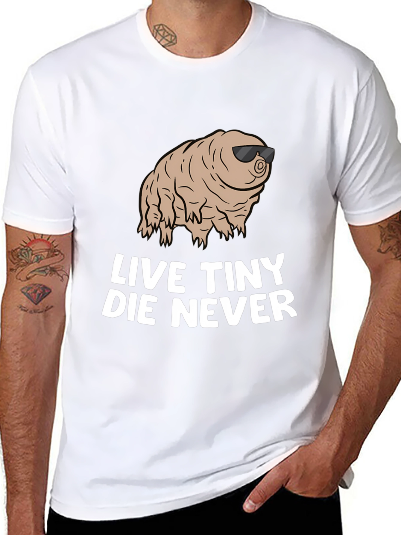 Black Live Tiny Die Never Funny Tardigrade T-Shirt view 8