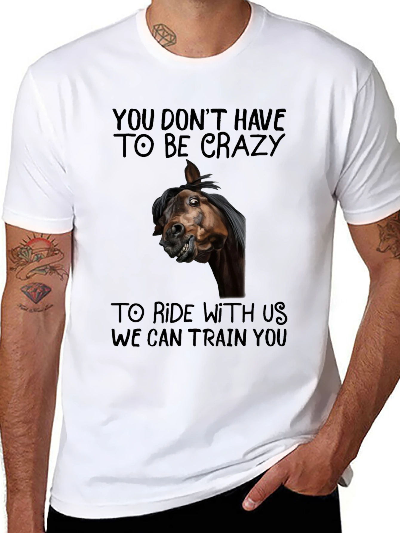 Black Crazy Horse Graphic T-Shirt view 8