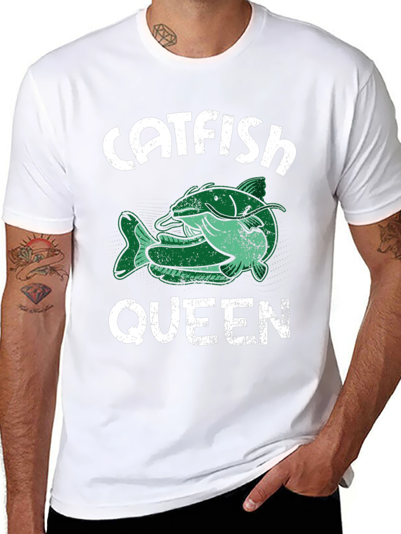 Black Catfish Queen T-Shirt - Fishing Tee view 8