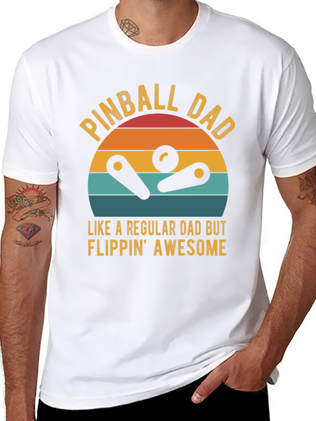 Black Pinball Dad Graphic T-Shirt - Flippin' Awesome Tee view 8