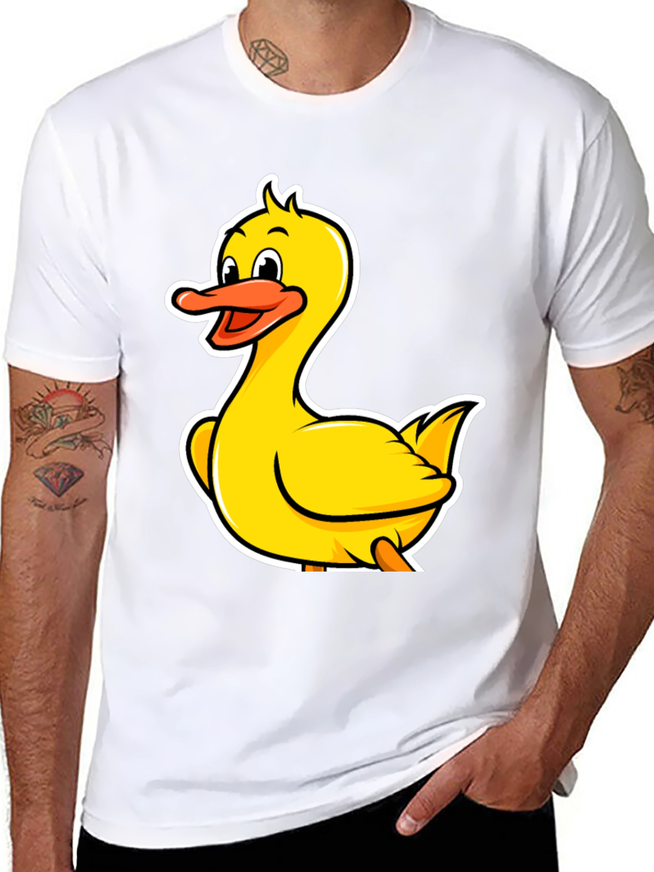 Black Duck Cartoon Black T-Shirt view 8
