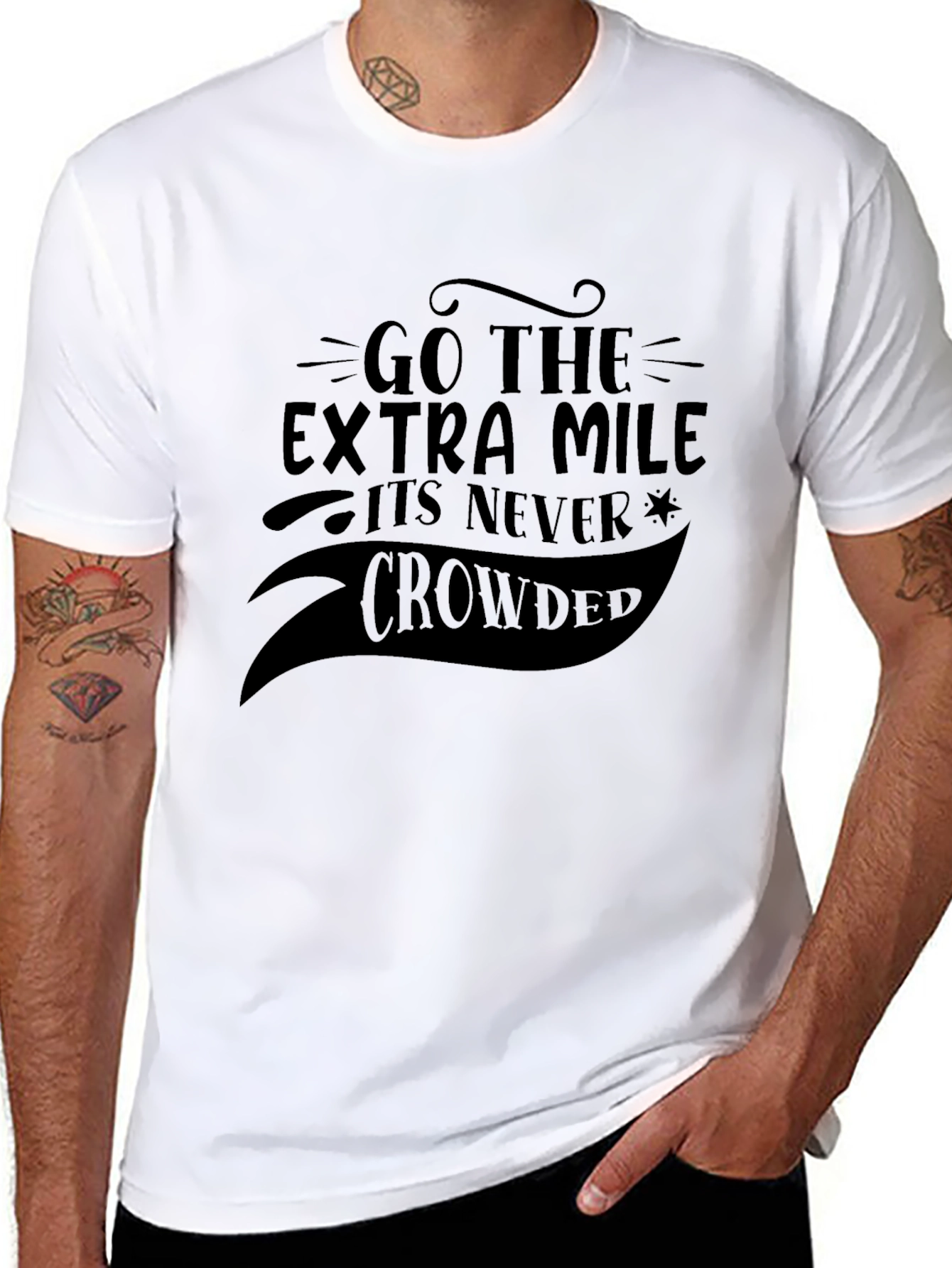 Black Go the Extra Mile Black Graphic Tee view 8