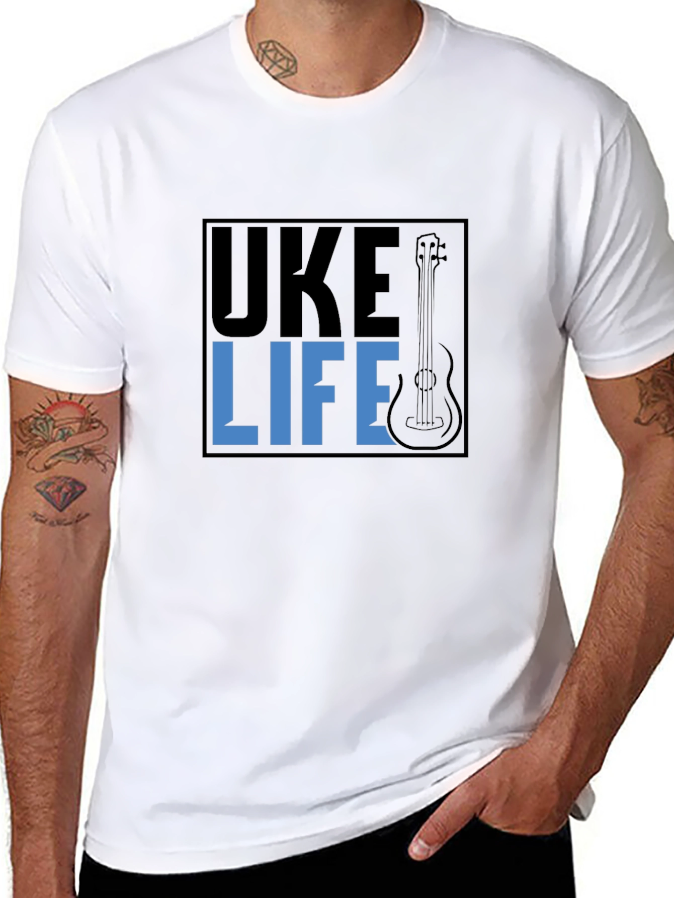 Black Uke Life Graphic T-Shirt - Ukulele Lover Tee view 8