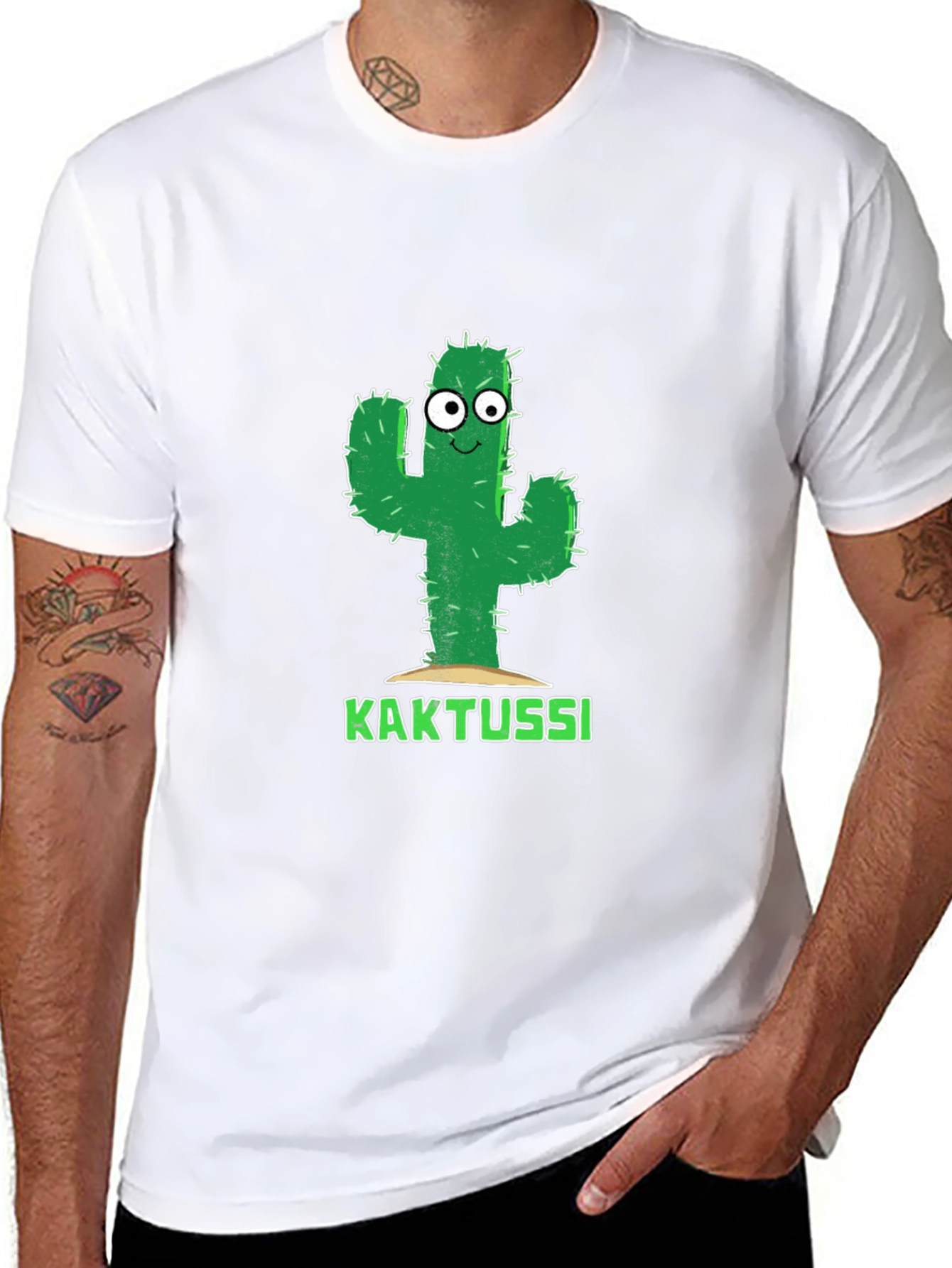 Black Funny Cactus T-Shirt - Kaktussi Design view 8