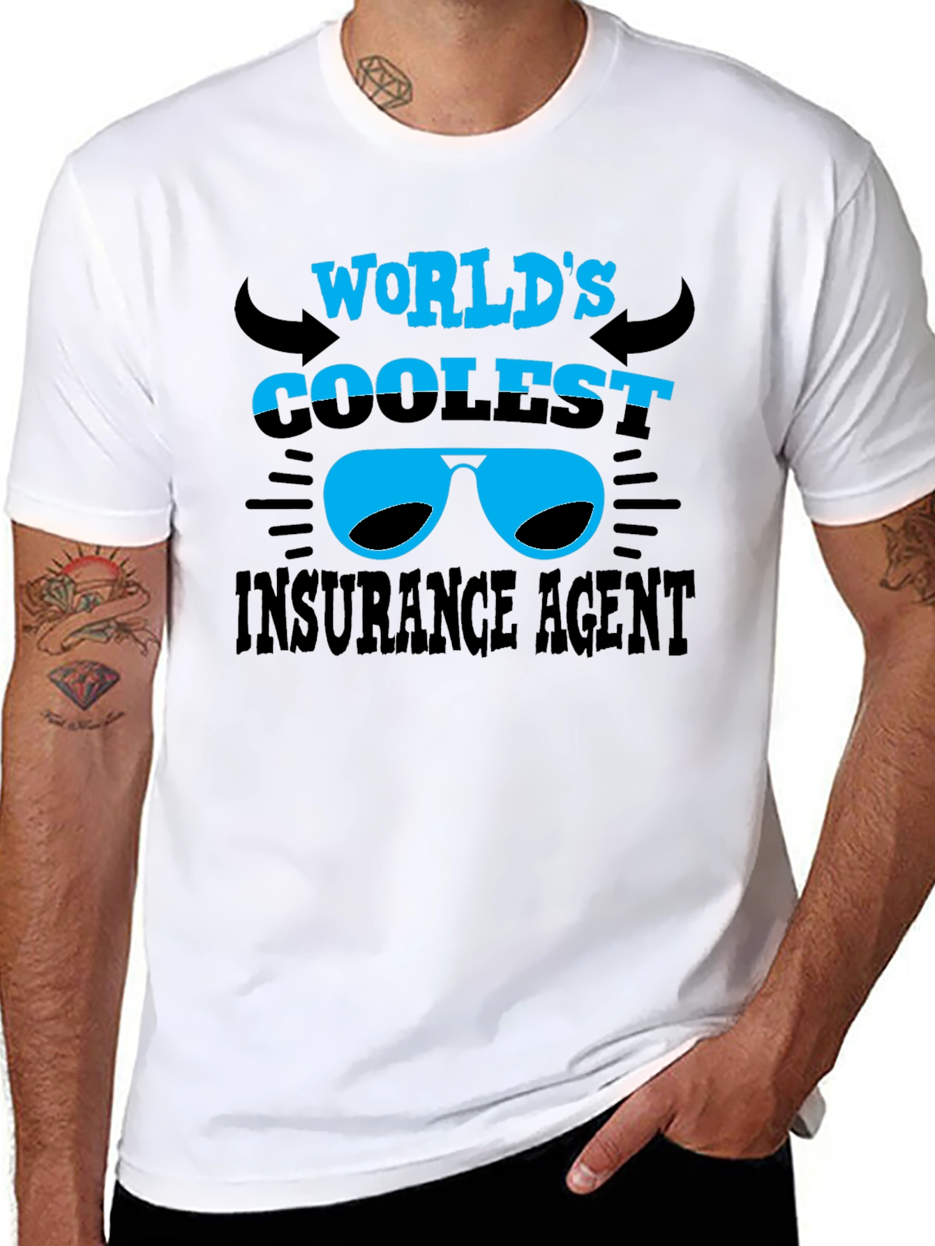Black Coolest Insurance Agent T-Shirt view 8