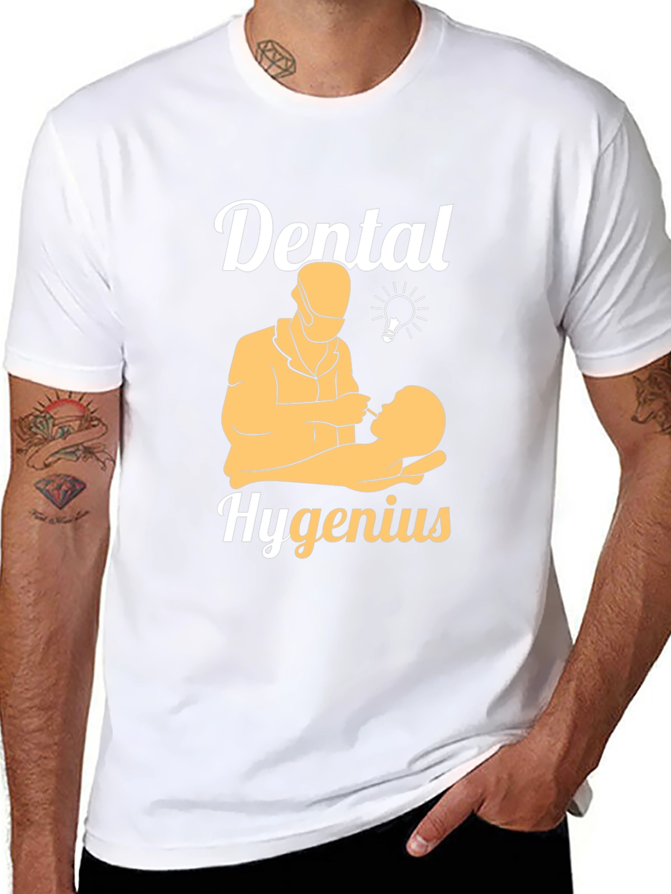 Black Dental Hygenius T-Shirt Dentist Humor Tee view 8