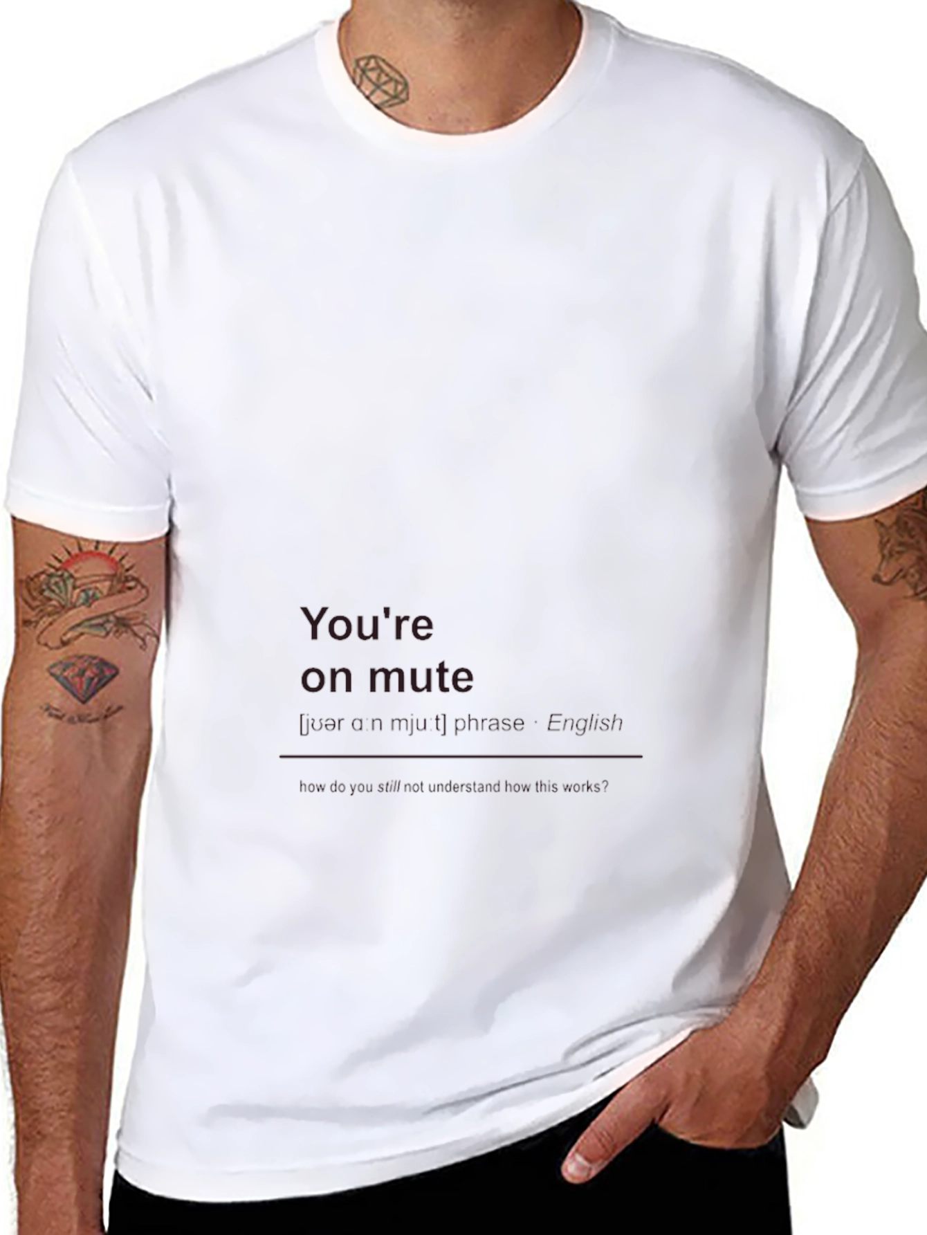 Black You're On Mute Funny Graphic T-Shirt view 8