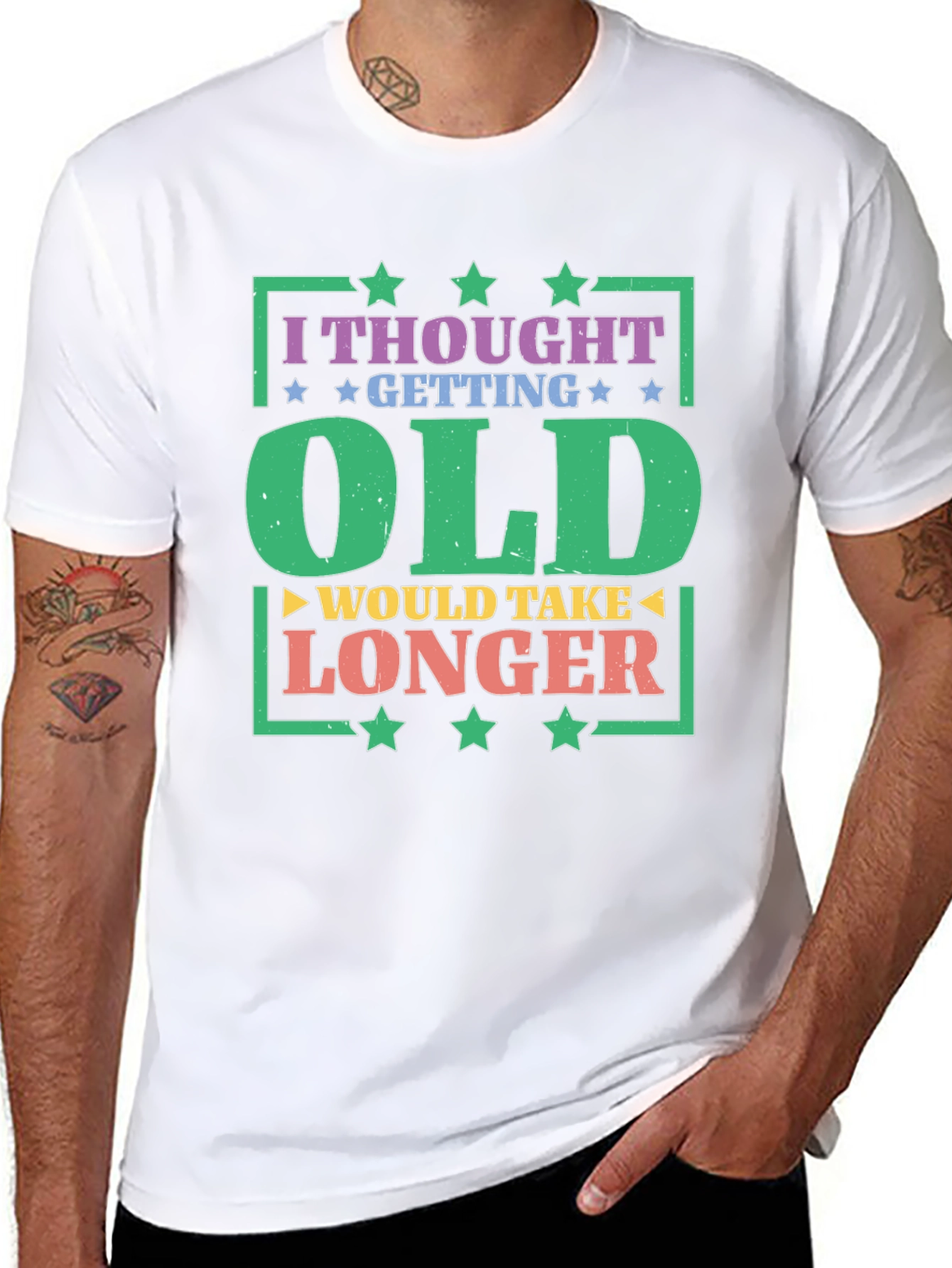Black Funny Getting Old T-Shirt view 8