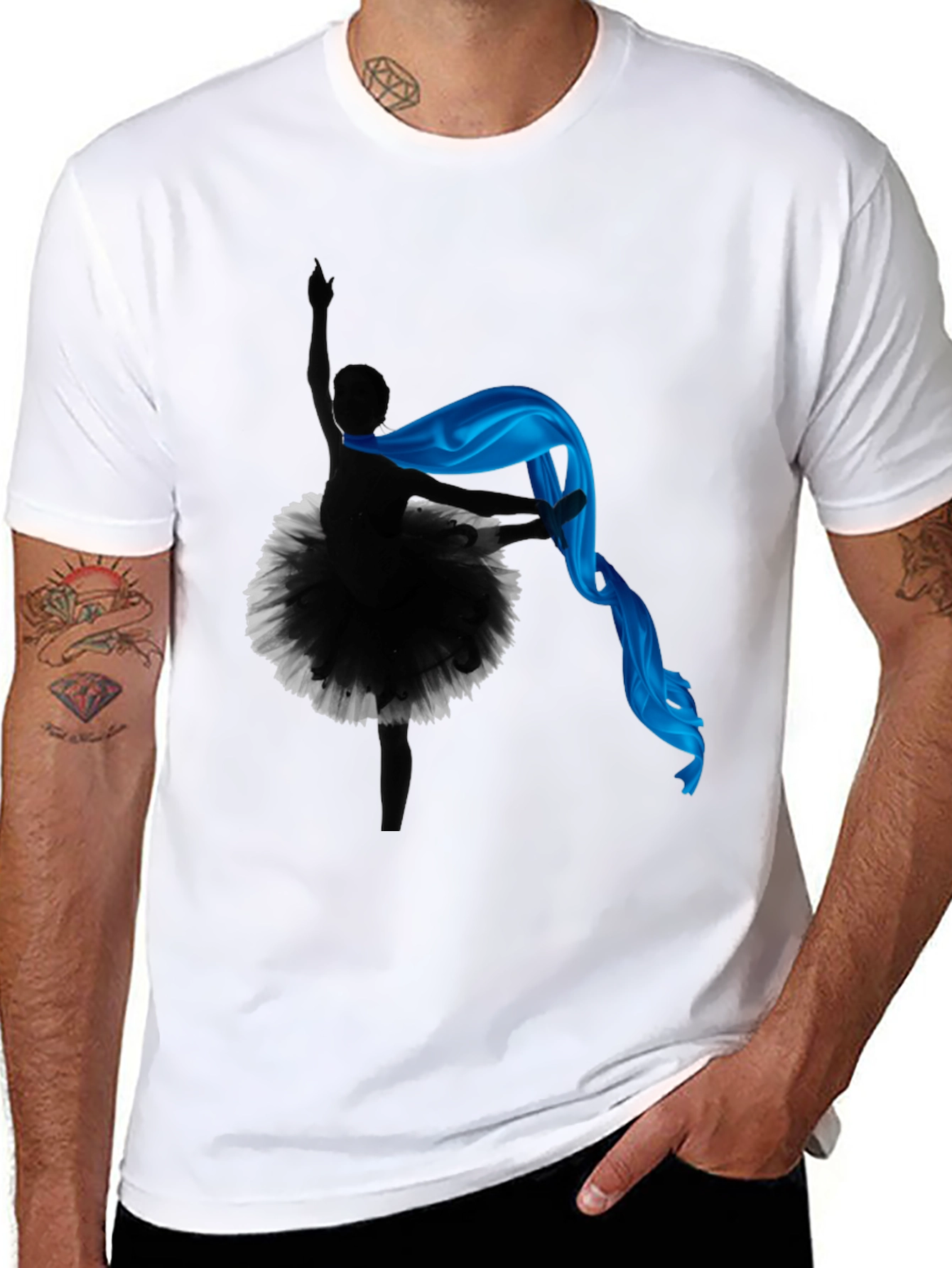 Black Ballerina Silhouette T-Shirt view 8