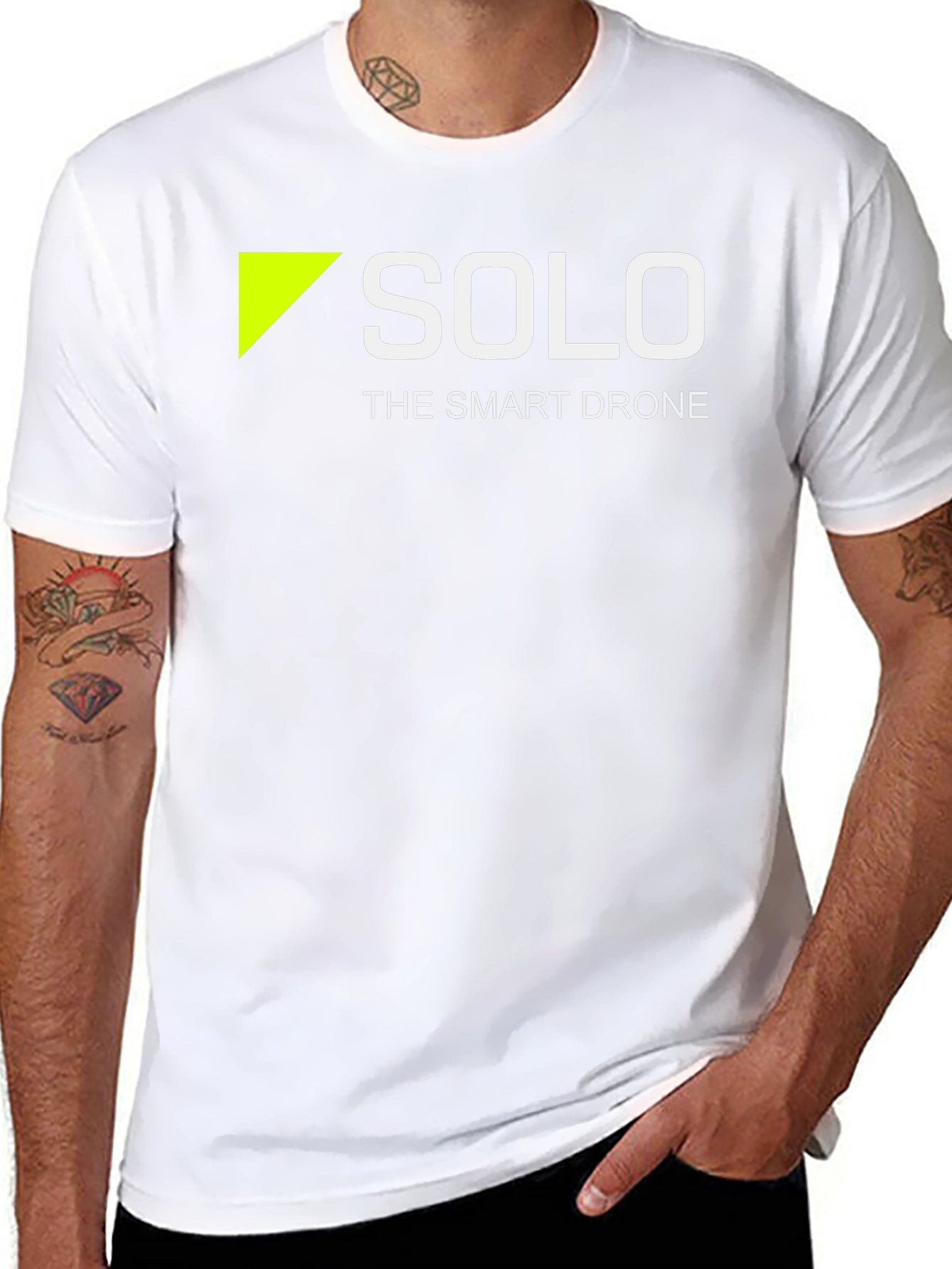 Black Solo: The Smart Drone T-Shirt - Black Cotton view 8