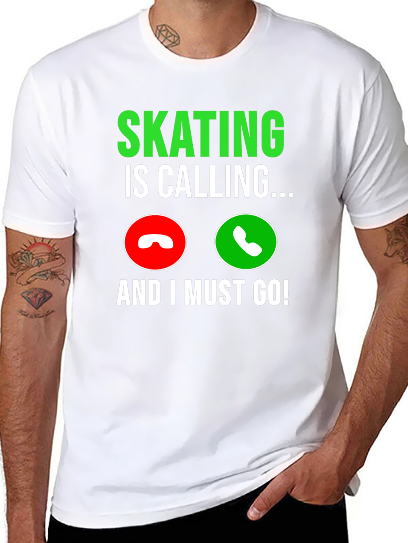 Skating Is Calling Black Graphic T-Shirt - 8