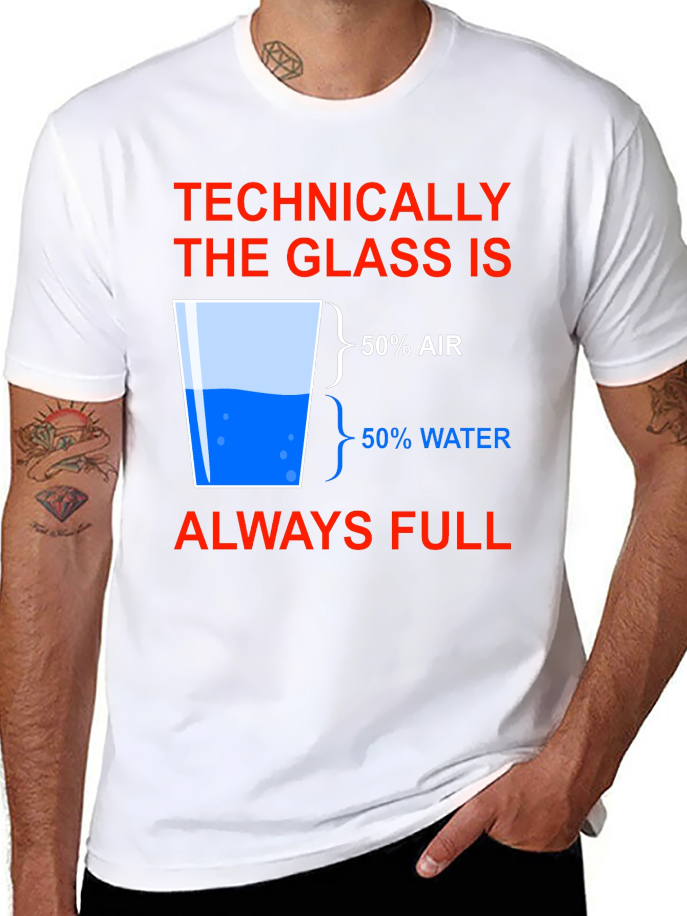 Black Technically Full Glass Humor T-Shirt view 8