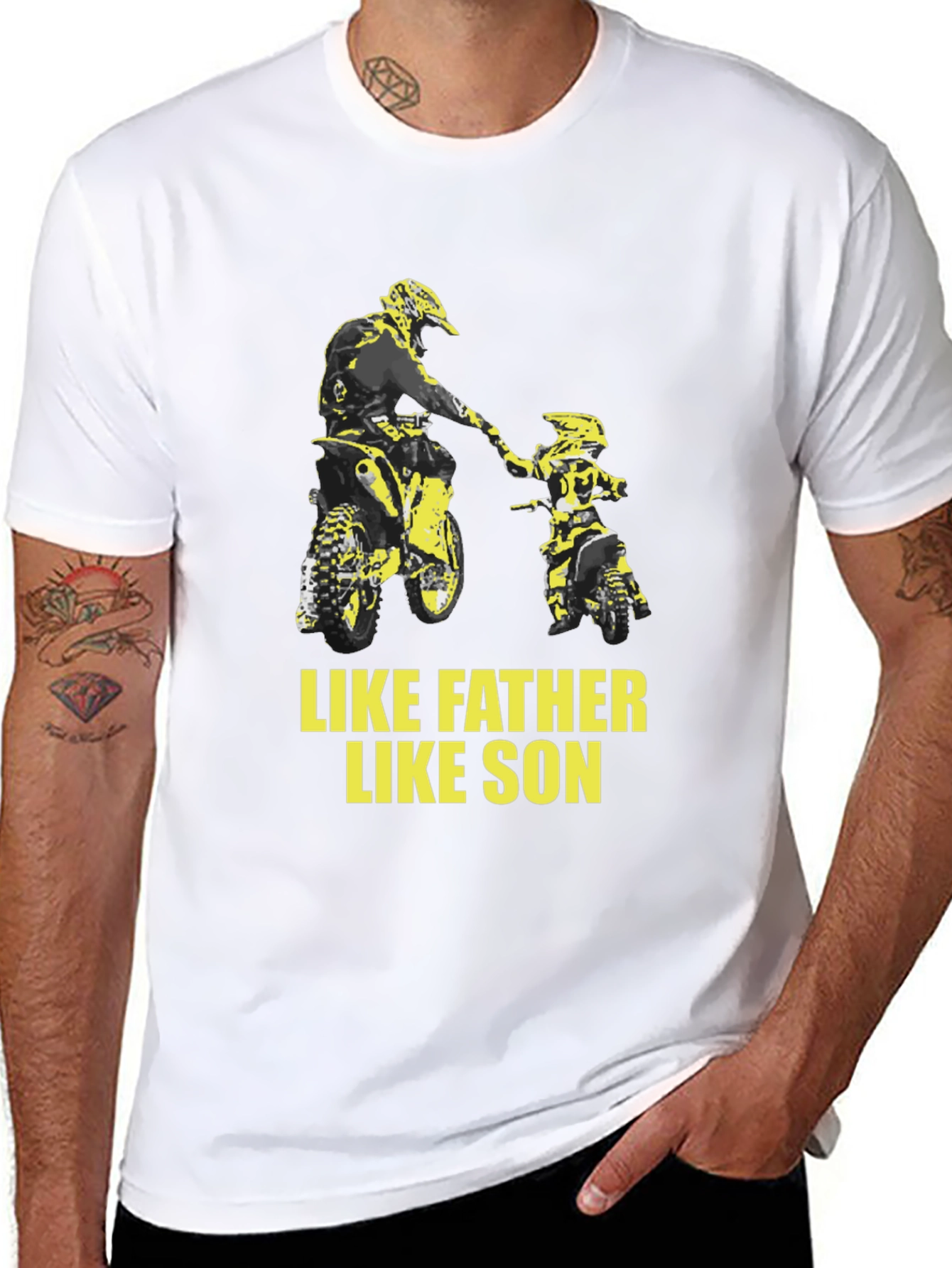 Black Like Father Like Son Motocross Graphic Tee view 8