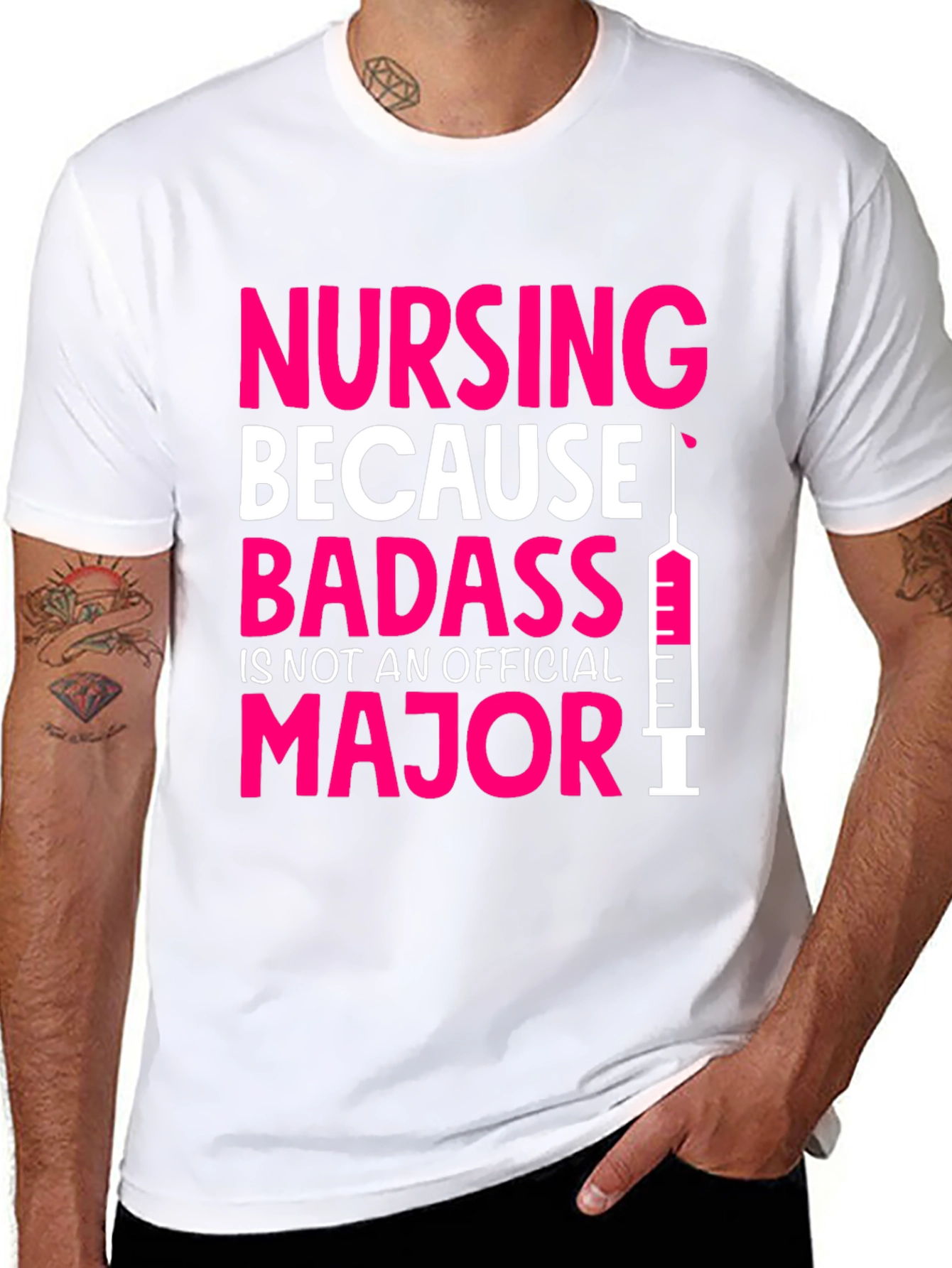 Black Nursing Badass Graphic Tee view 8