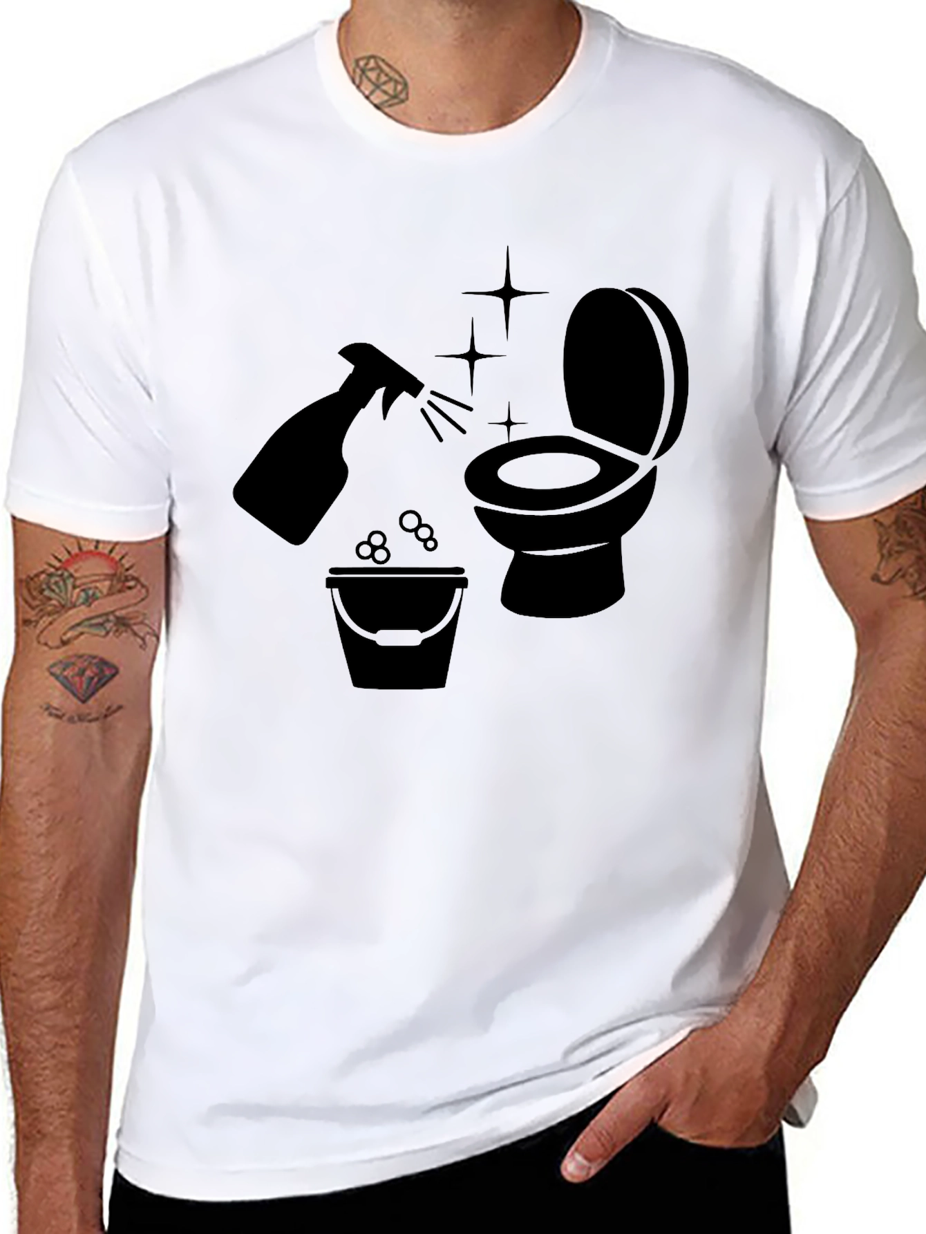 Black Cleaning Crew T-Shirt - Funny Janitor Gift view 8