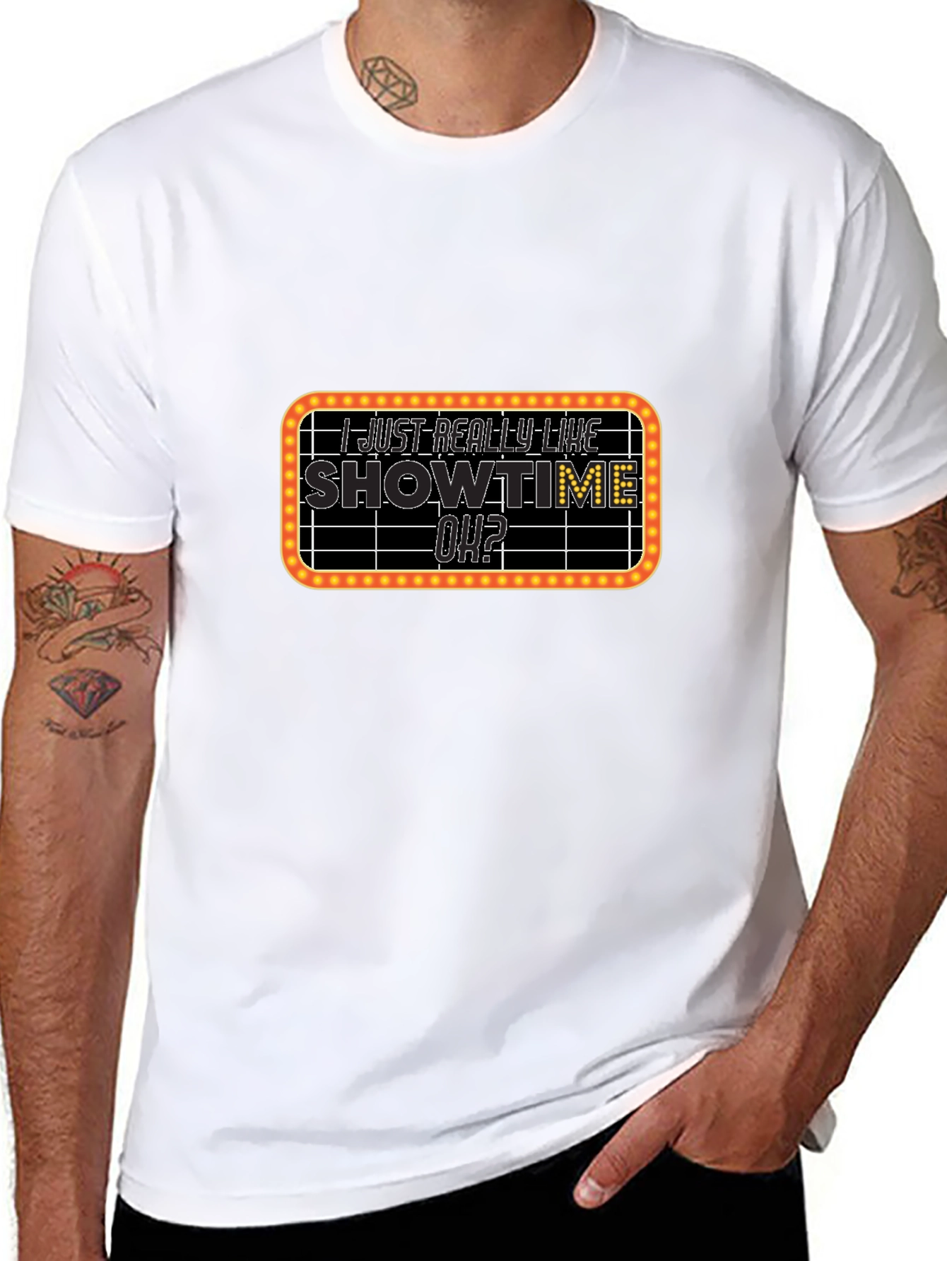 Black I Just Really Like Showtime, Oh? T-Shirt view 8