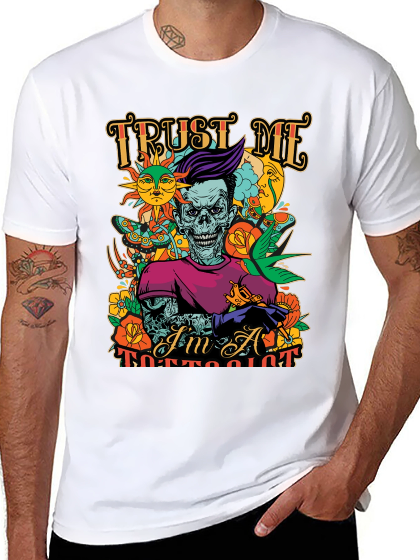 Black Trust Me I'm A Tattooist Black Graphic Tee view 8
