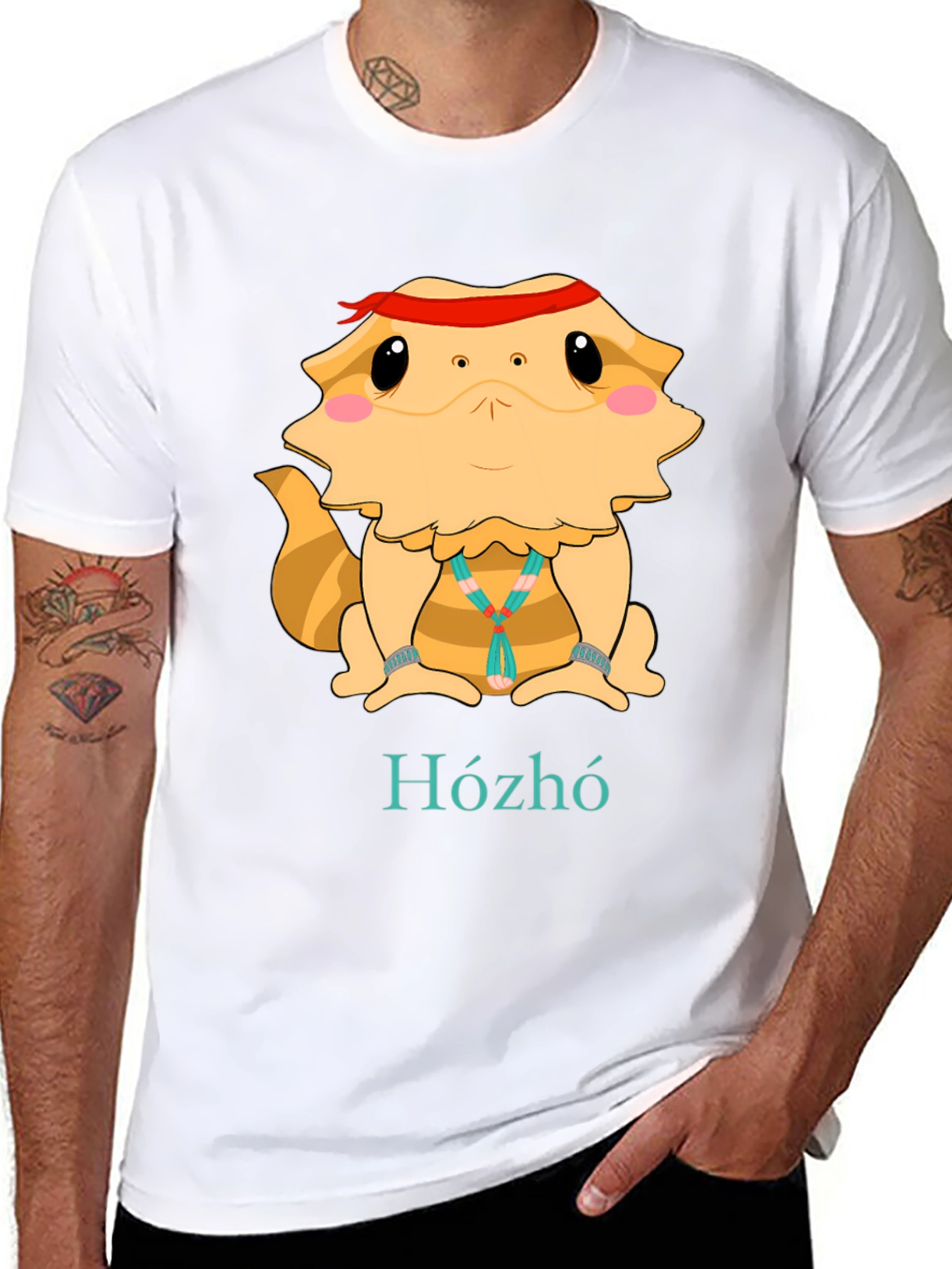Black Bearded Dragon Hózhó T-Shirt - Cool Lizard Tee view 8