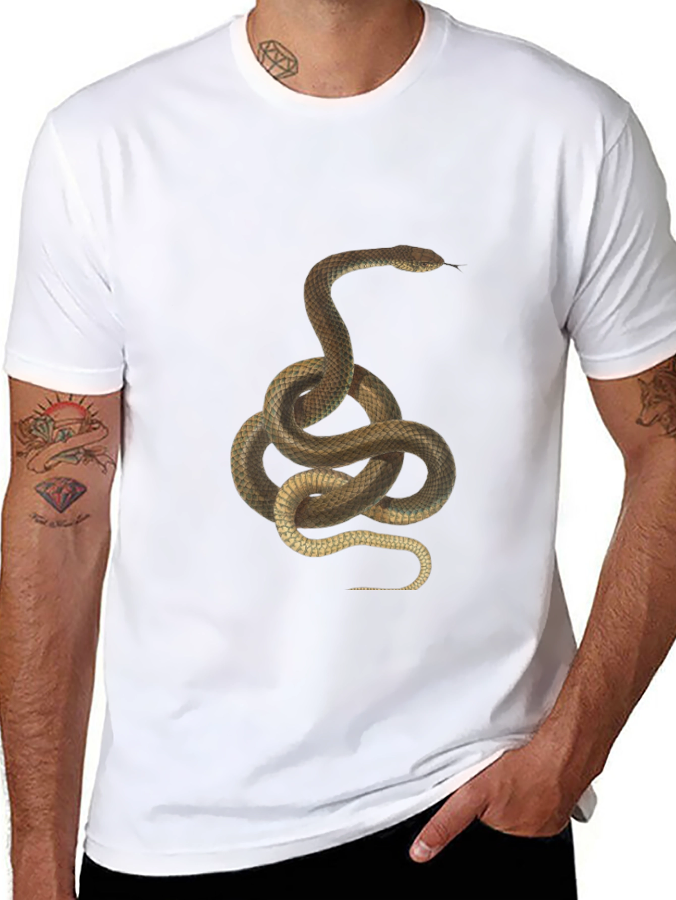 Black Snake Graphic Print T-Shirt - Classic Black Tee view 8
