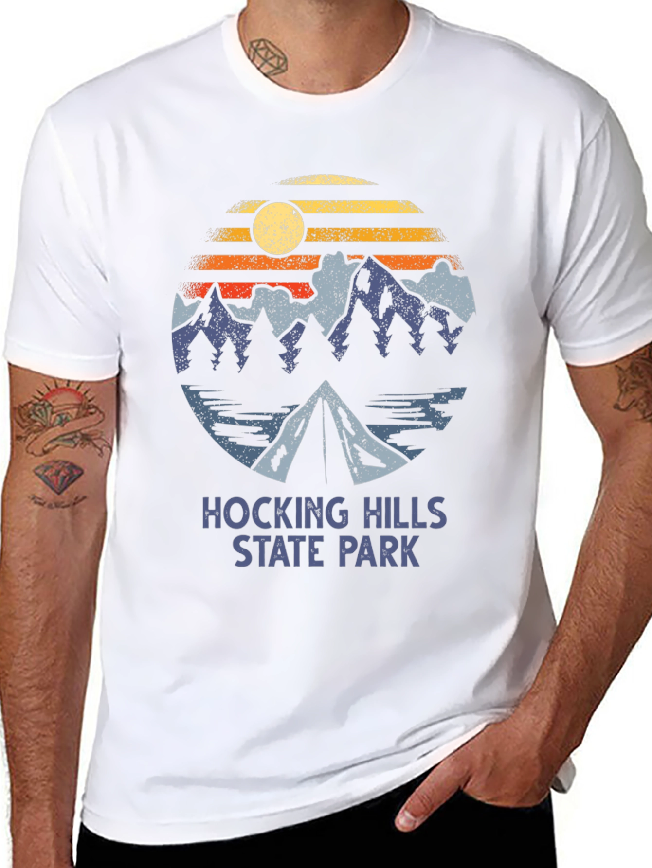 Black Hocking Hills State Park T-Shirt Camping Graphic Tee view 8