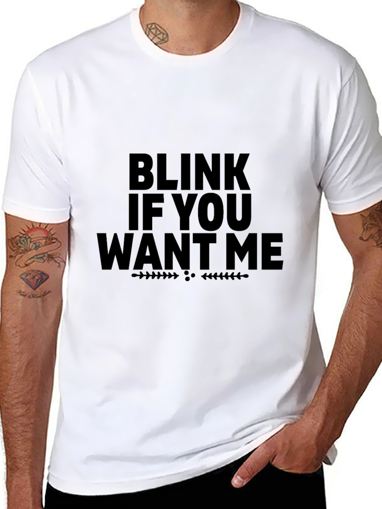 Black Blink If You Want Me Black T-Shirt view 8