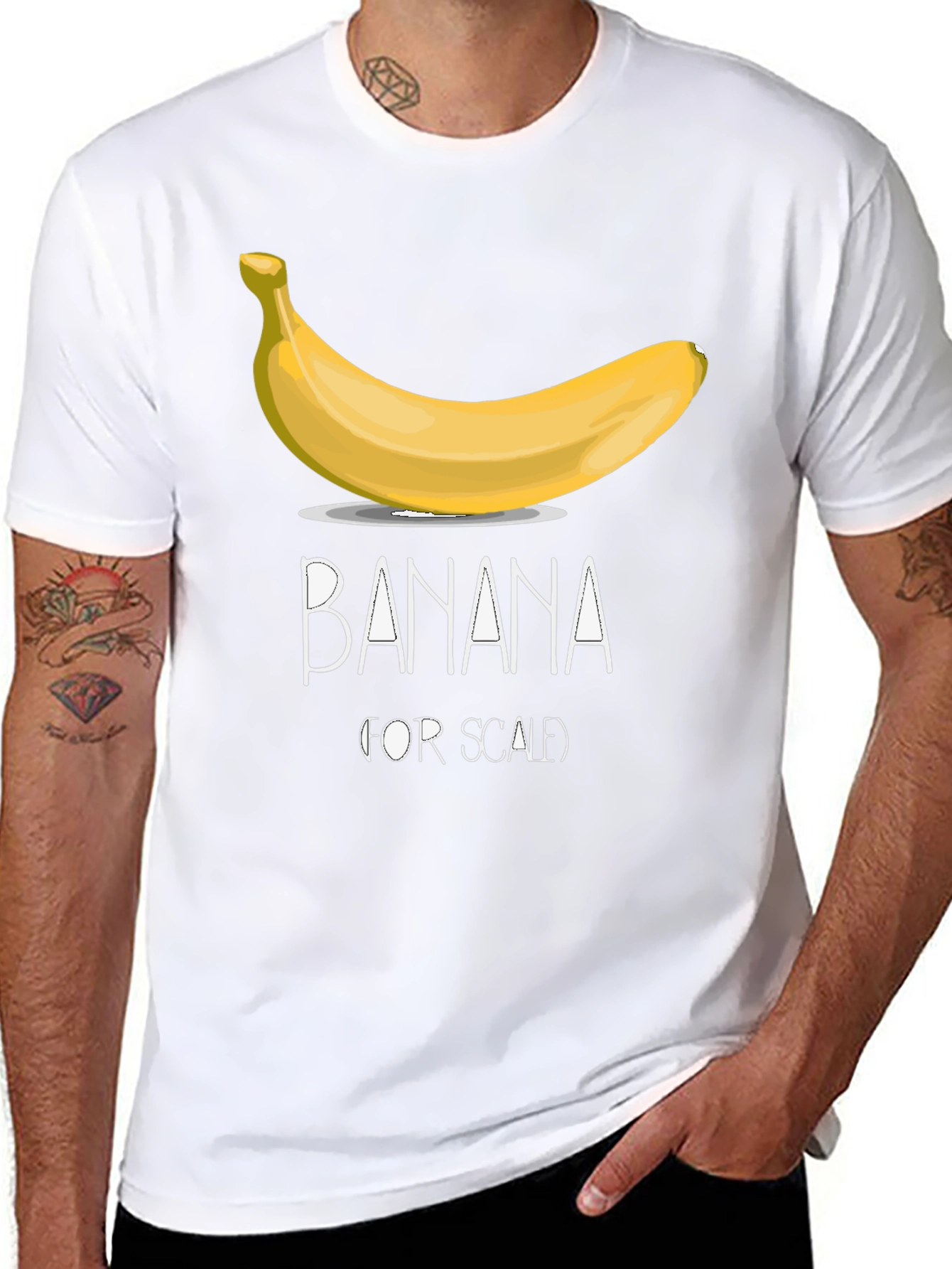 Black Banana For Scale Men's Graphic T-Shirt view 8