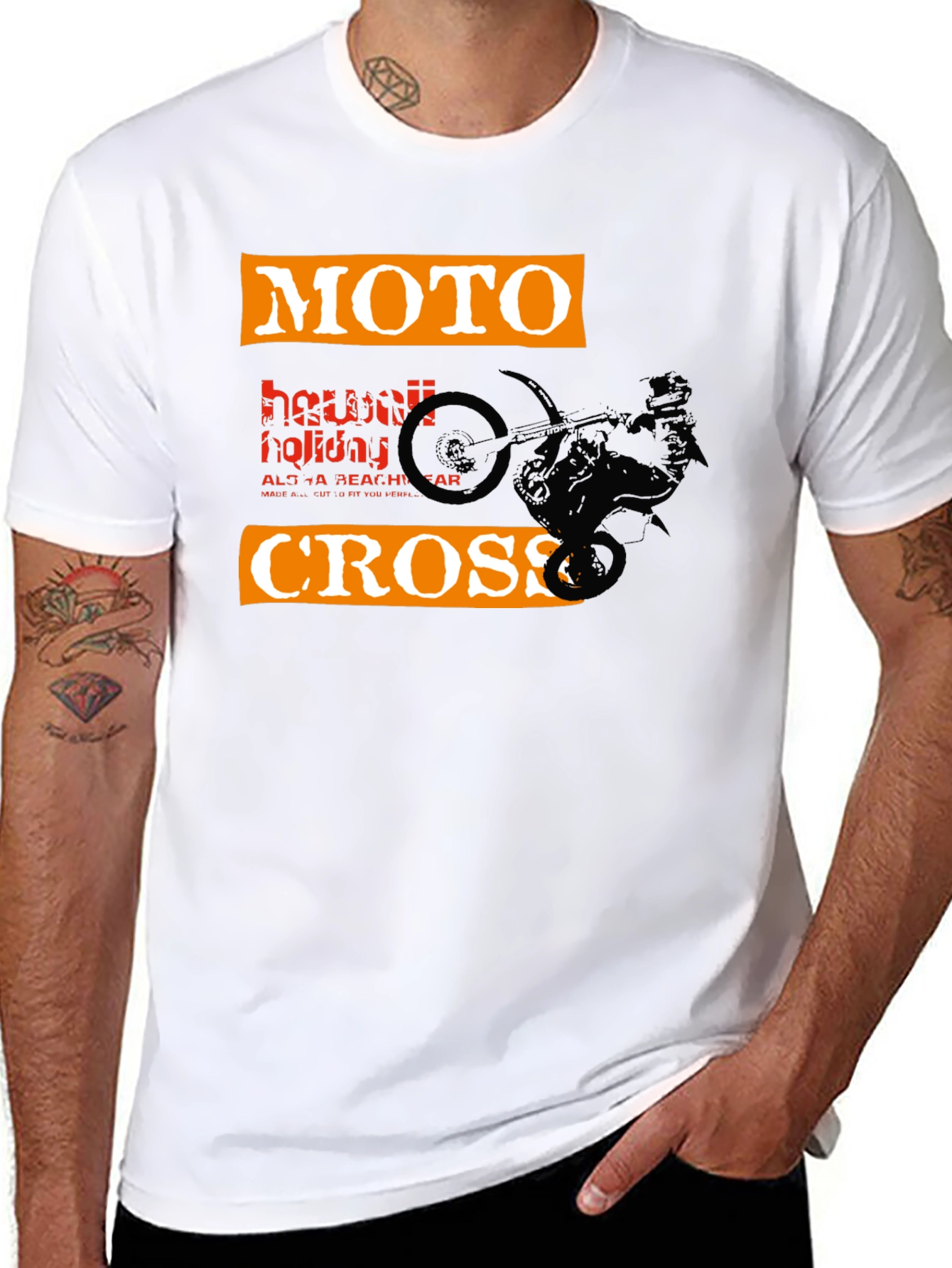 Black Moto Cross Graphic Tee - Black view 8