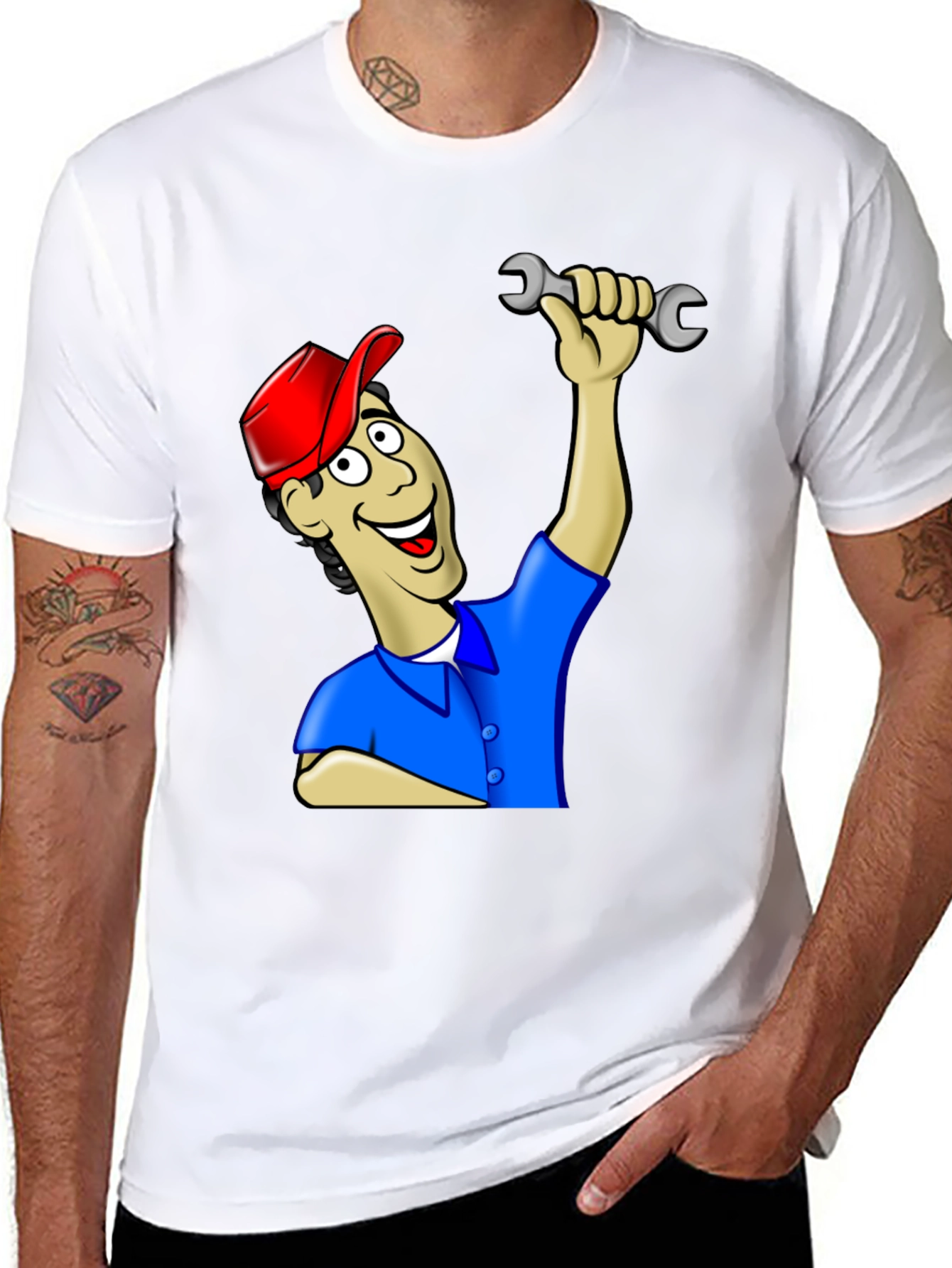 Cartoon Mechanic T-Shirt - 8