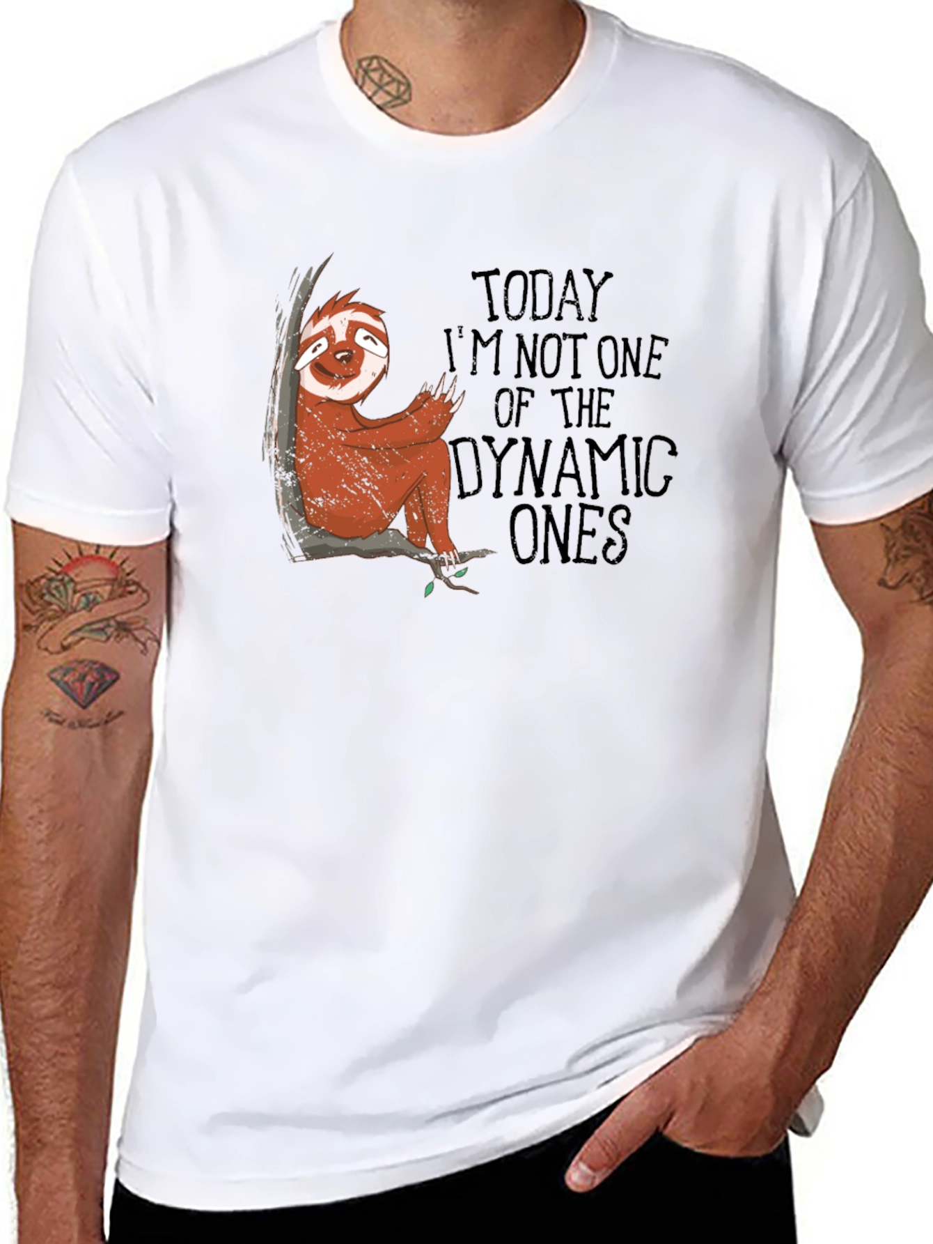 Black Sloth Graphic Tee - Today I'm Not One of the Dynamic Ones view 8