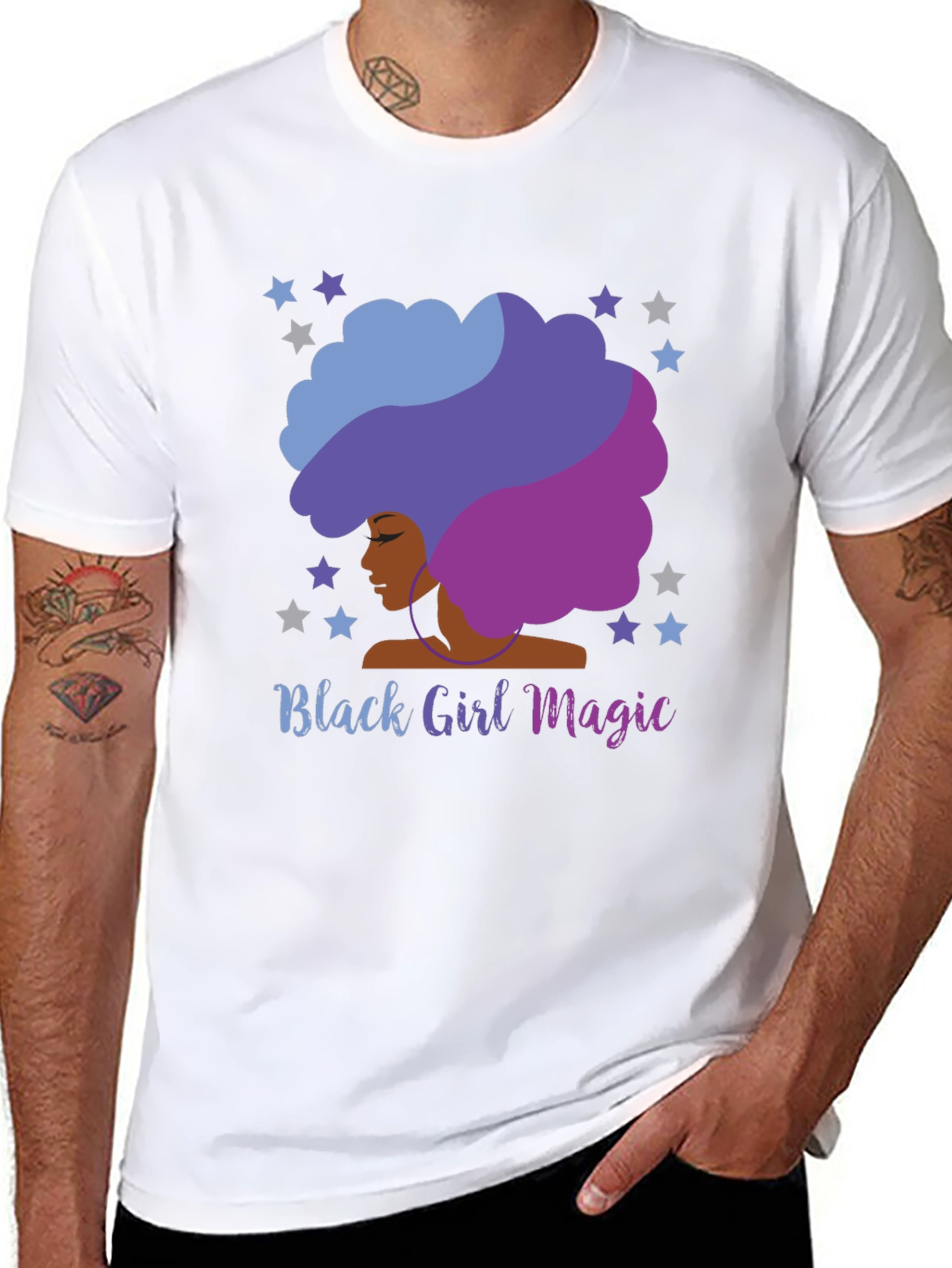 Black Black Girl Magic Afro T-Shirt view 8