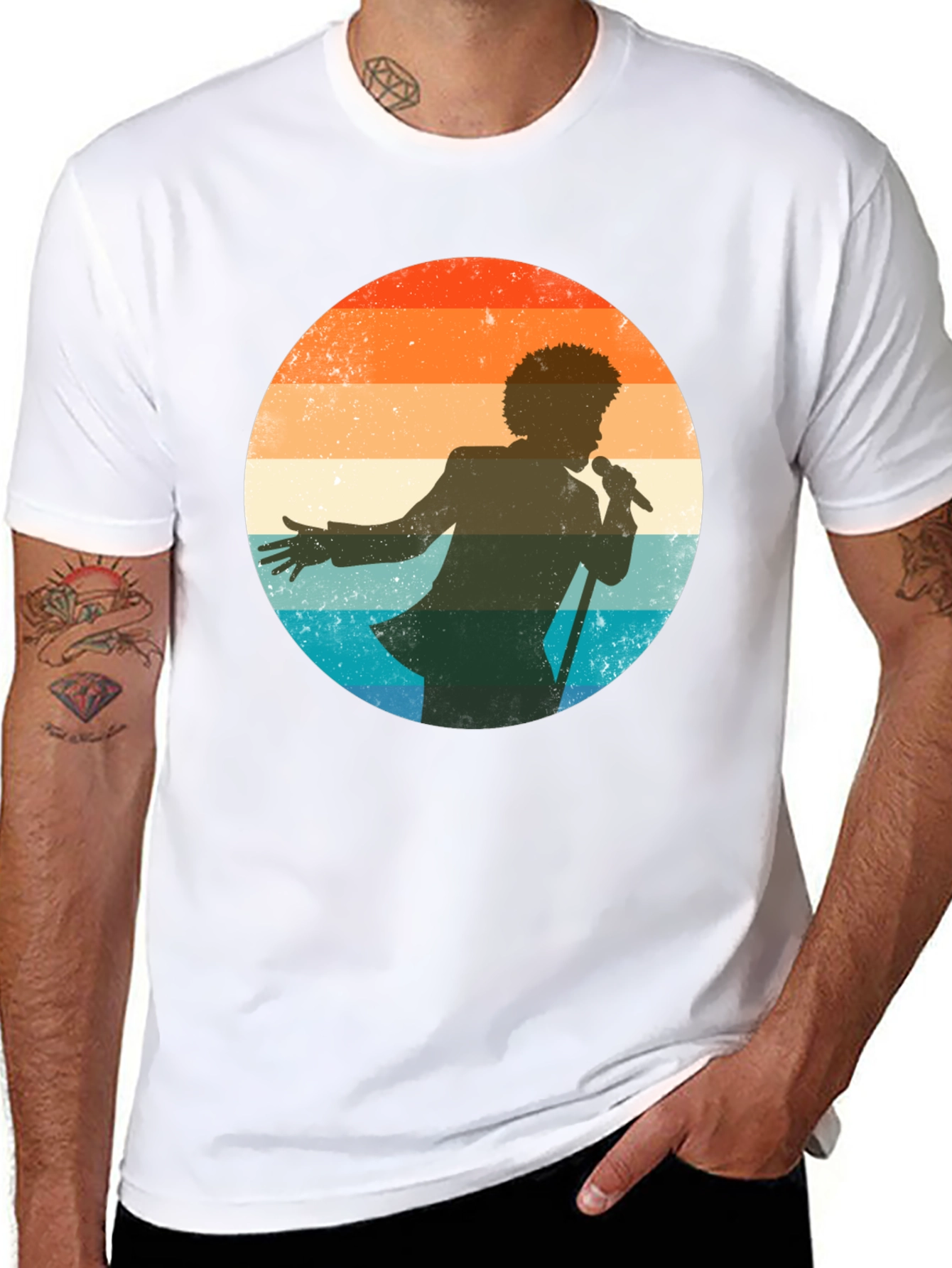 Black Retro Silhouette T-Shirt view 8