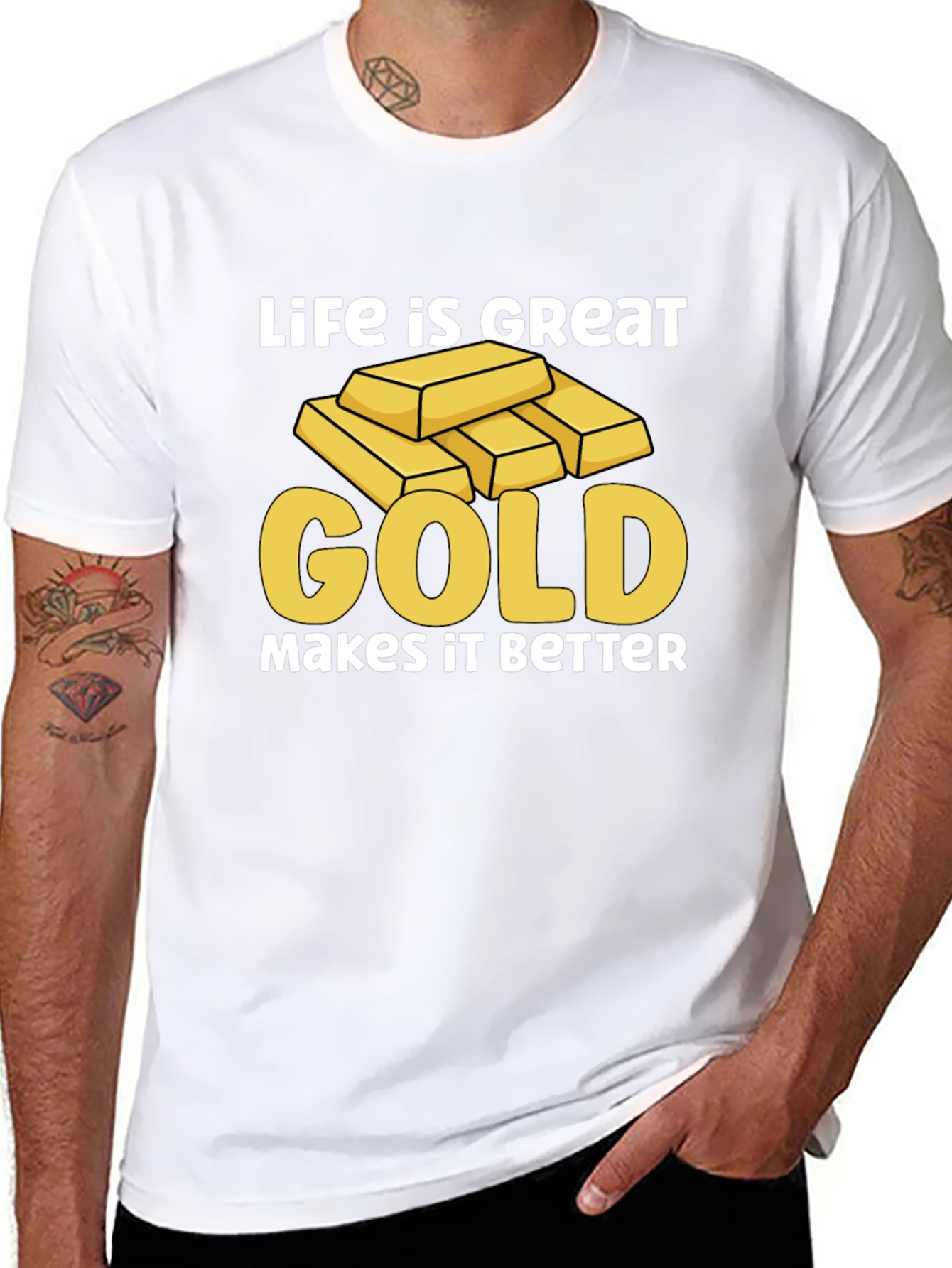 Black Life is Great Gold Makes it Better T-Shirt view 8