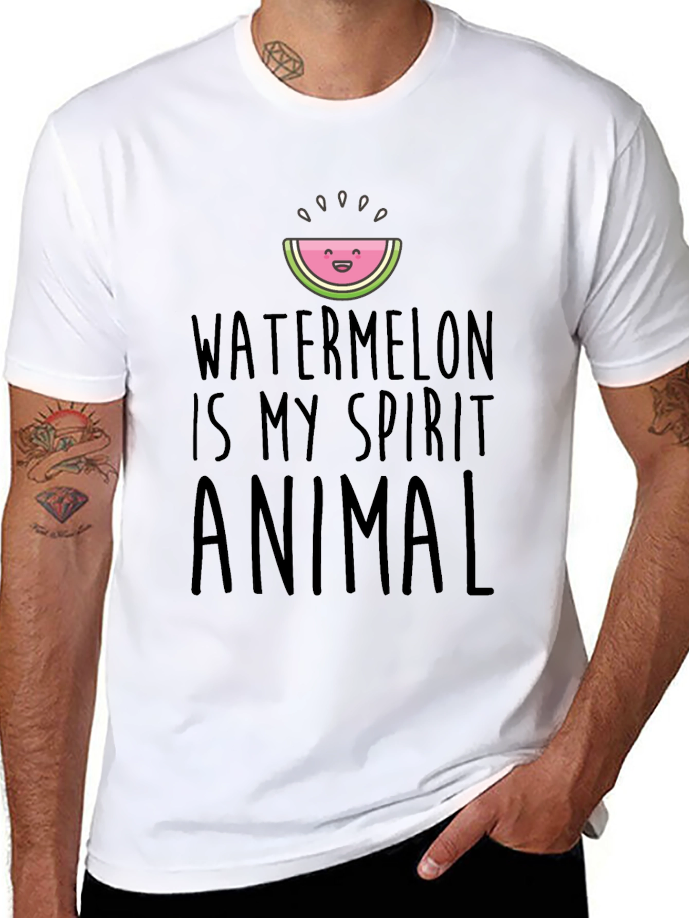 Black Watermelon Spirit Animal Graphic Tee view 8