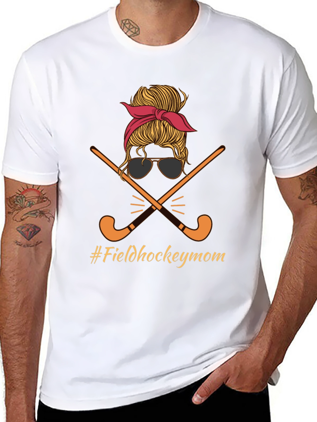 Black Field Hockey Mom Graphic Tee view 8