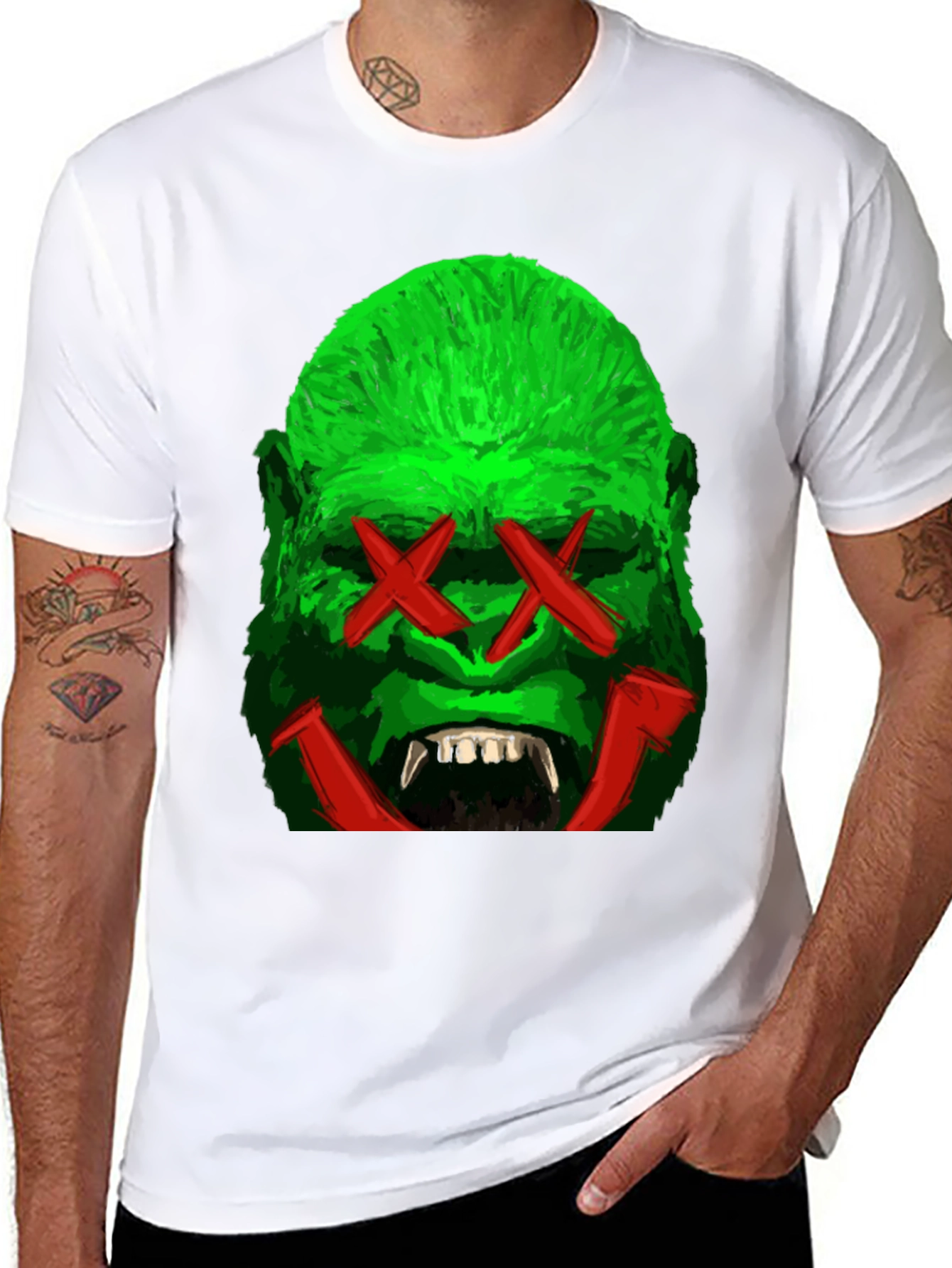 Black Green Gorilla Graphic Tee view 8