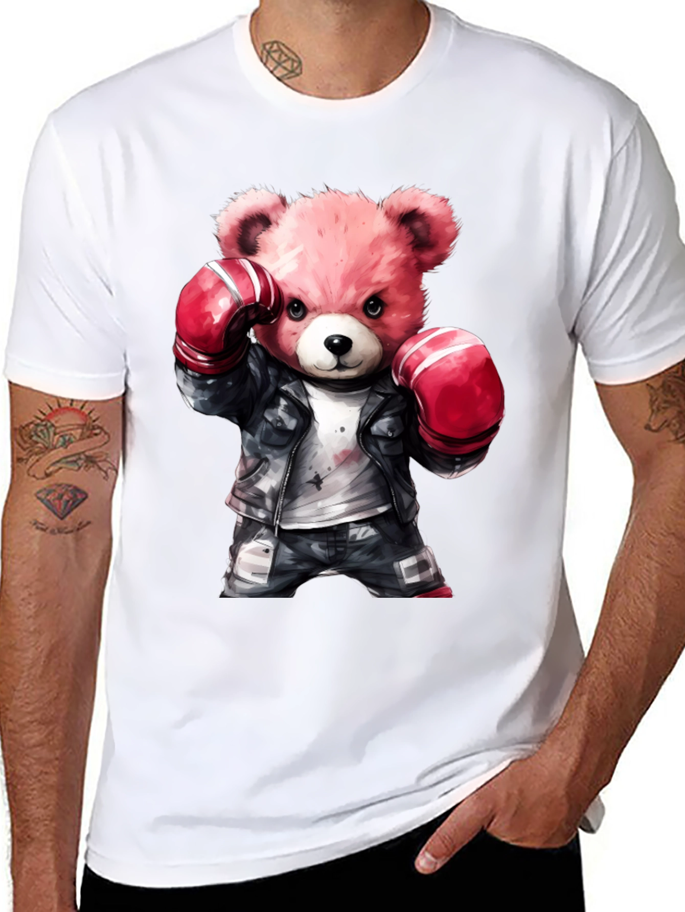 Black Boxing Bear Graphic Tee - Punchy Style view 8