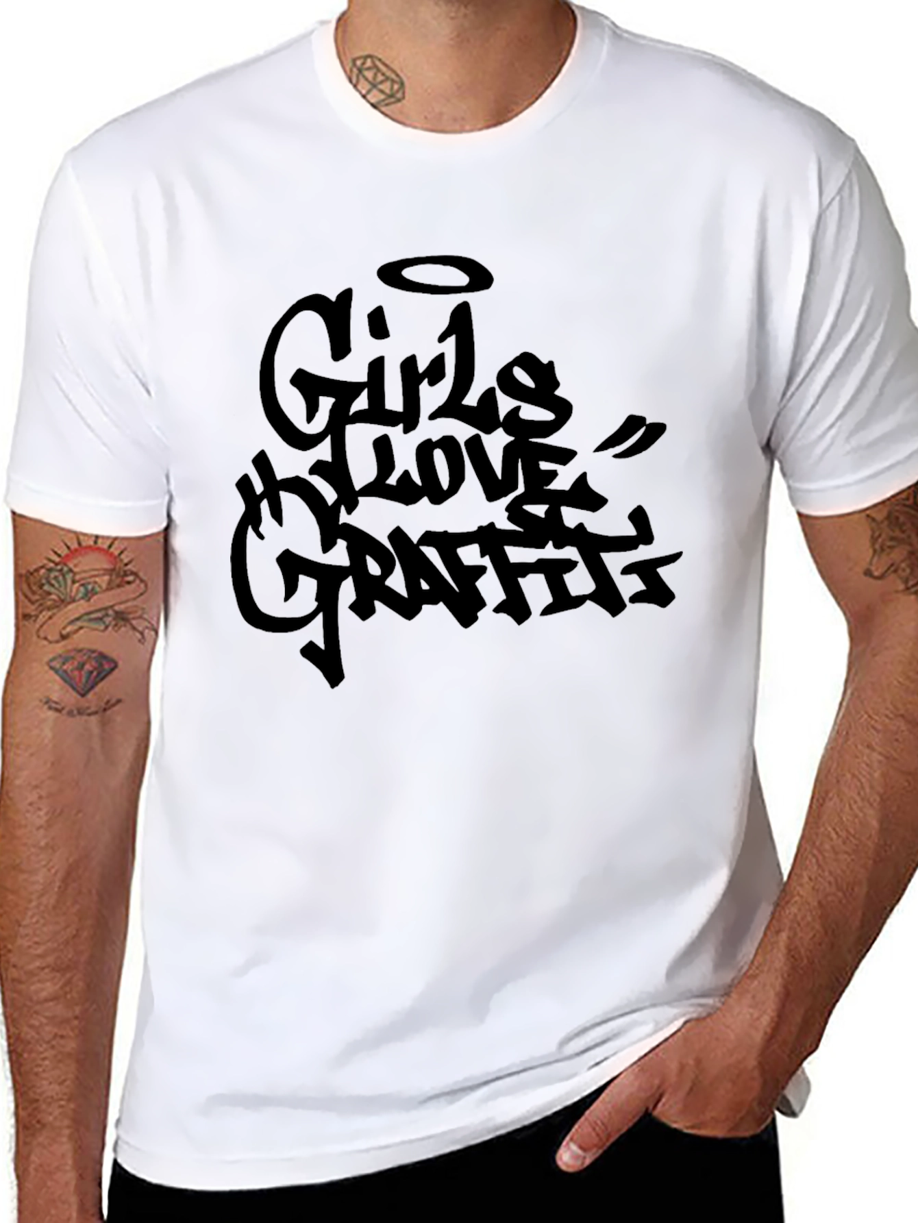 Black Girls Love Graffiti Black T-Shirt view 8