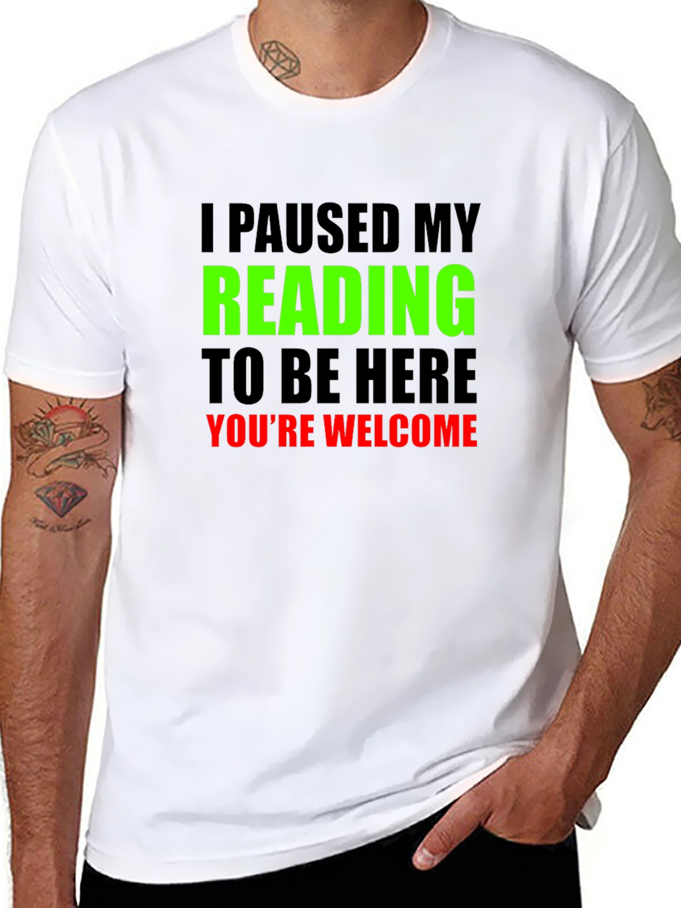 Black Funny Reading T-Shirt: Paused My Reading view 8