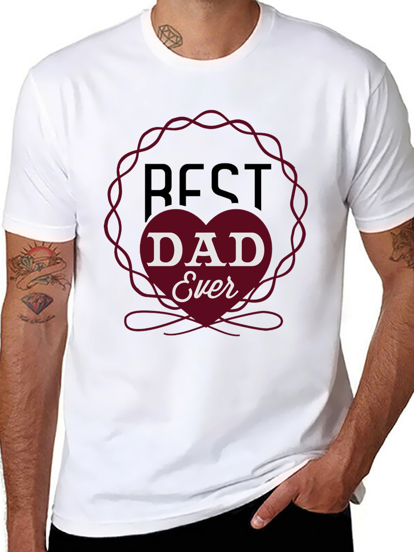 Black Best Dad Ever Graphic T-Shirt - Father's Day Gift view 8