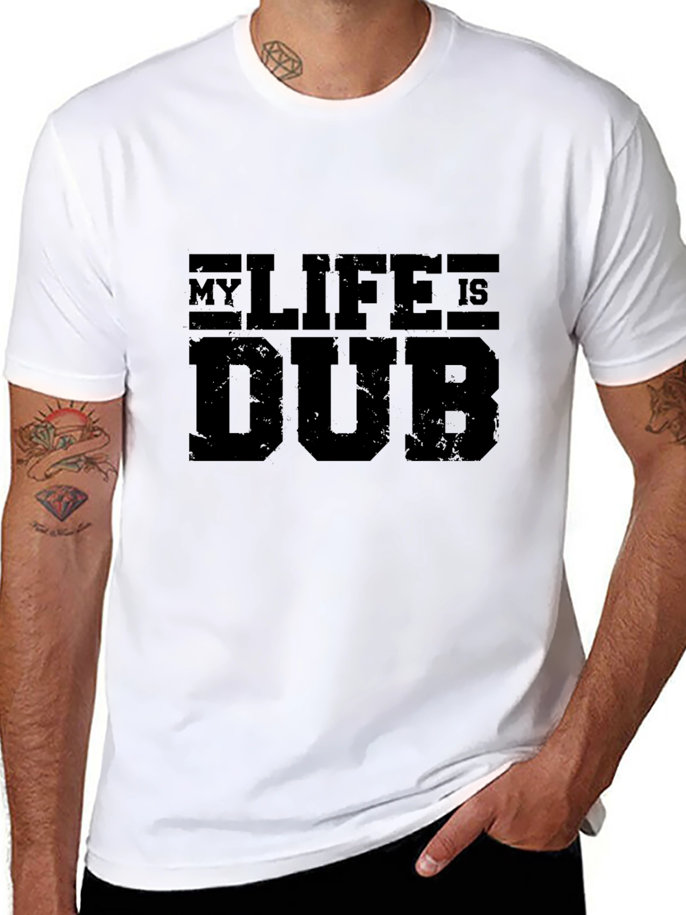Black My Life is Dub T-Shirt - Black Graphic Tee view 8