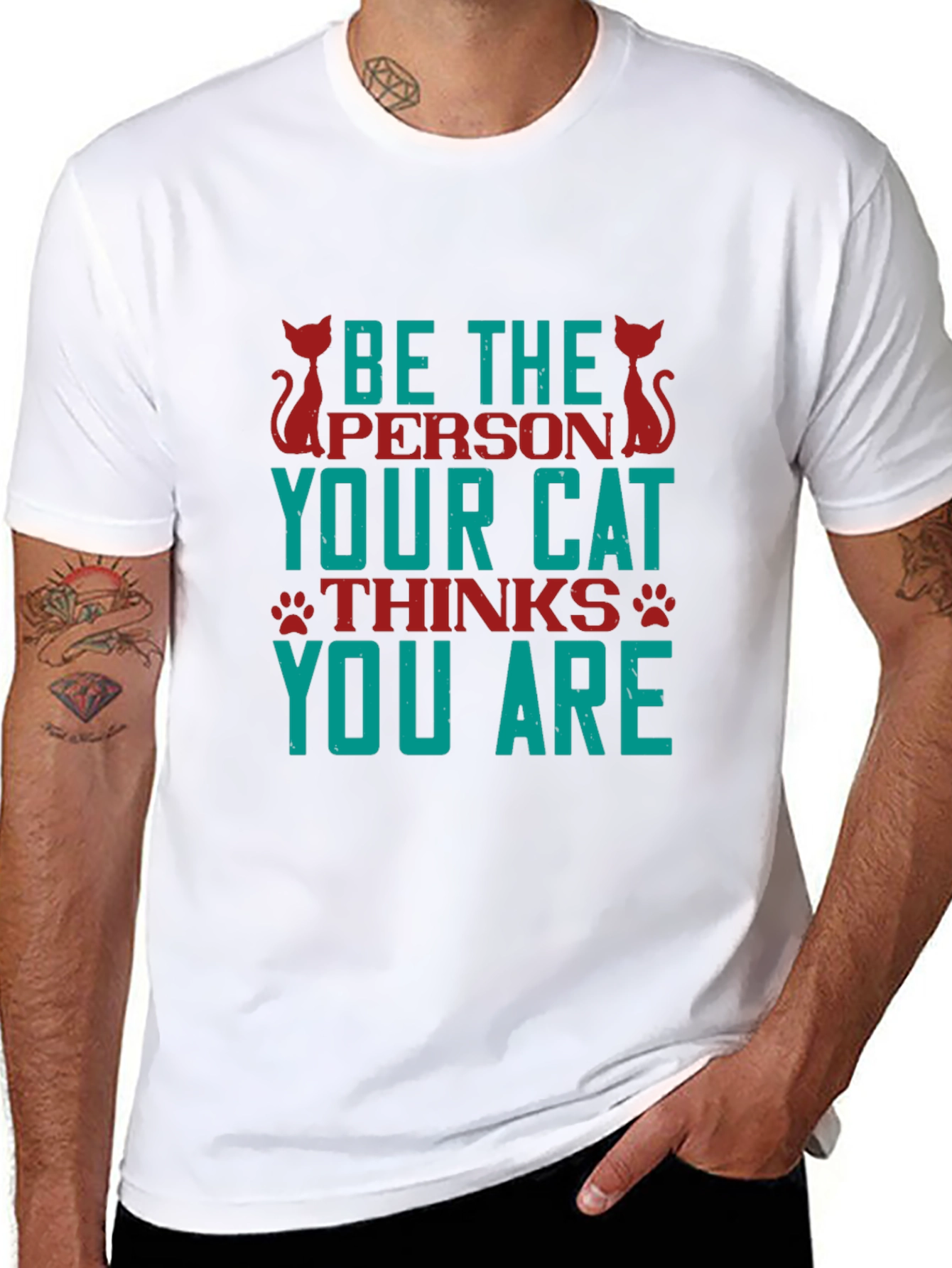 Black Be The Person Your Cat Thinks You Are T-Shirt view 8