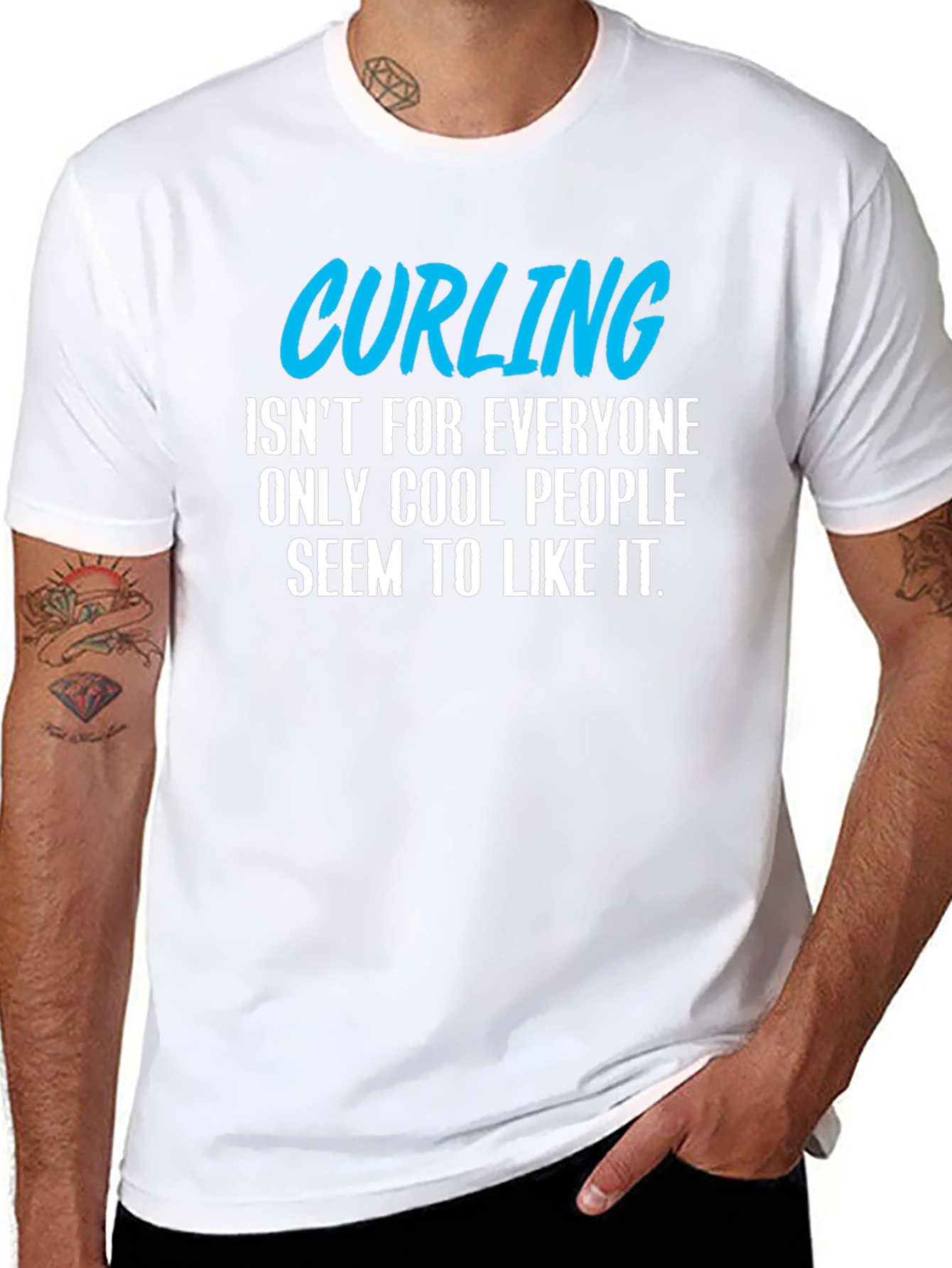 Black Cool People Curling T-Shirt view 8
