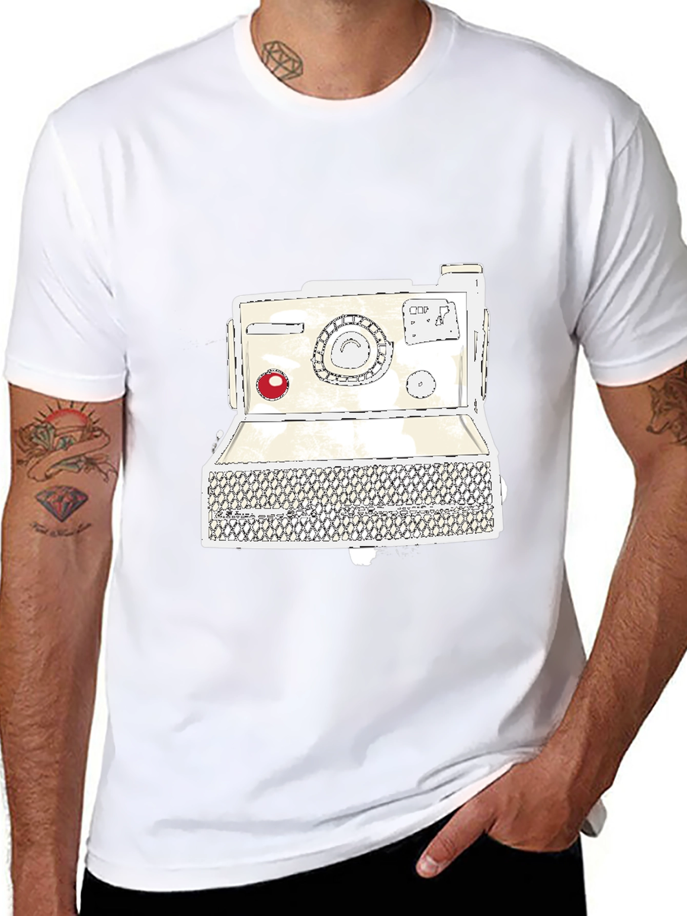 Black Vintage Camera Graphic Tee - Retro Style view 8